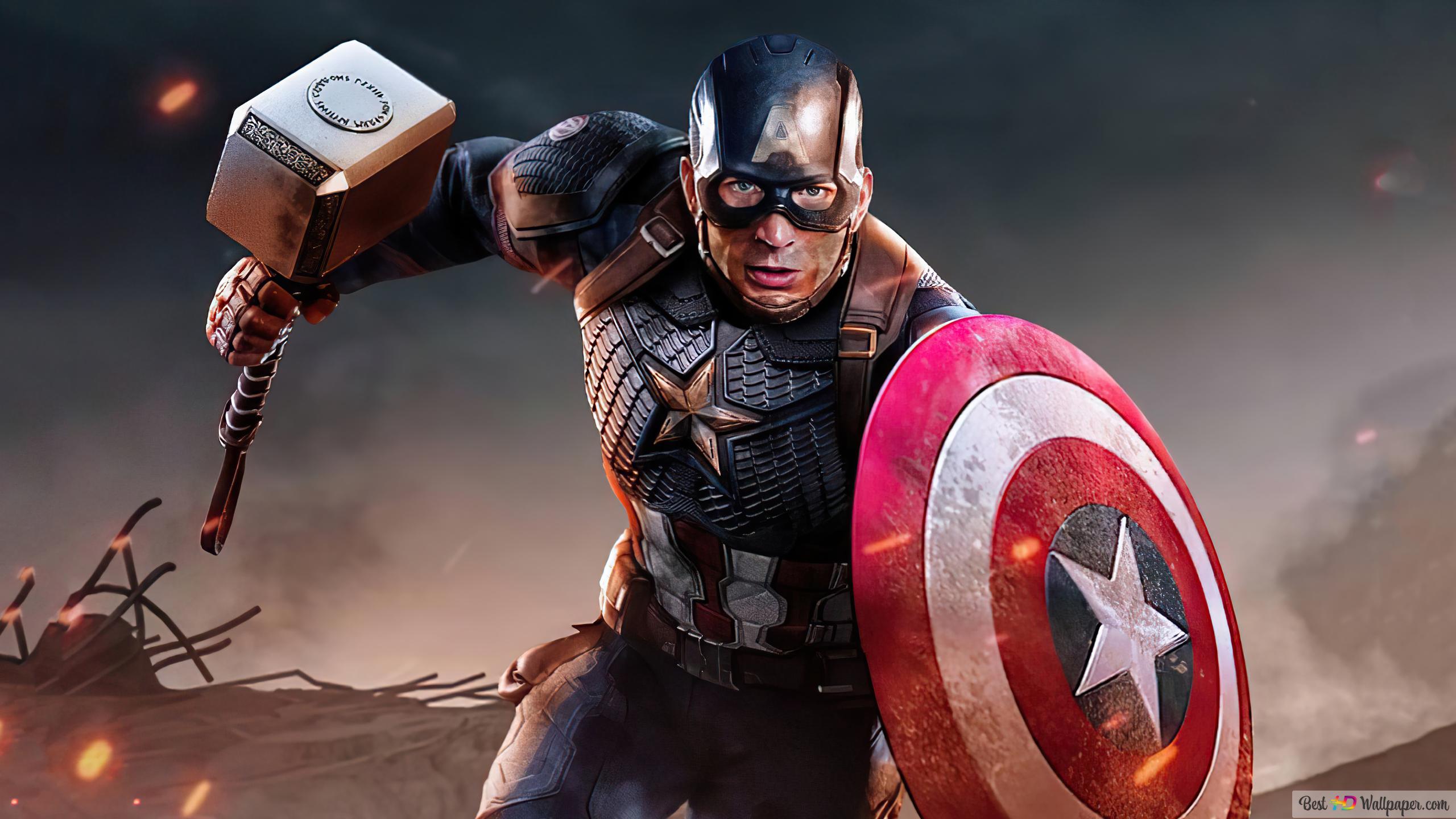 Captain America With Thor Hammer Wallpapers