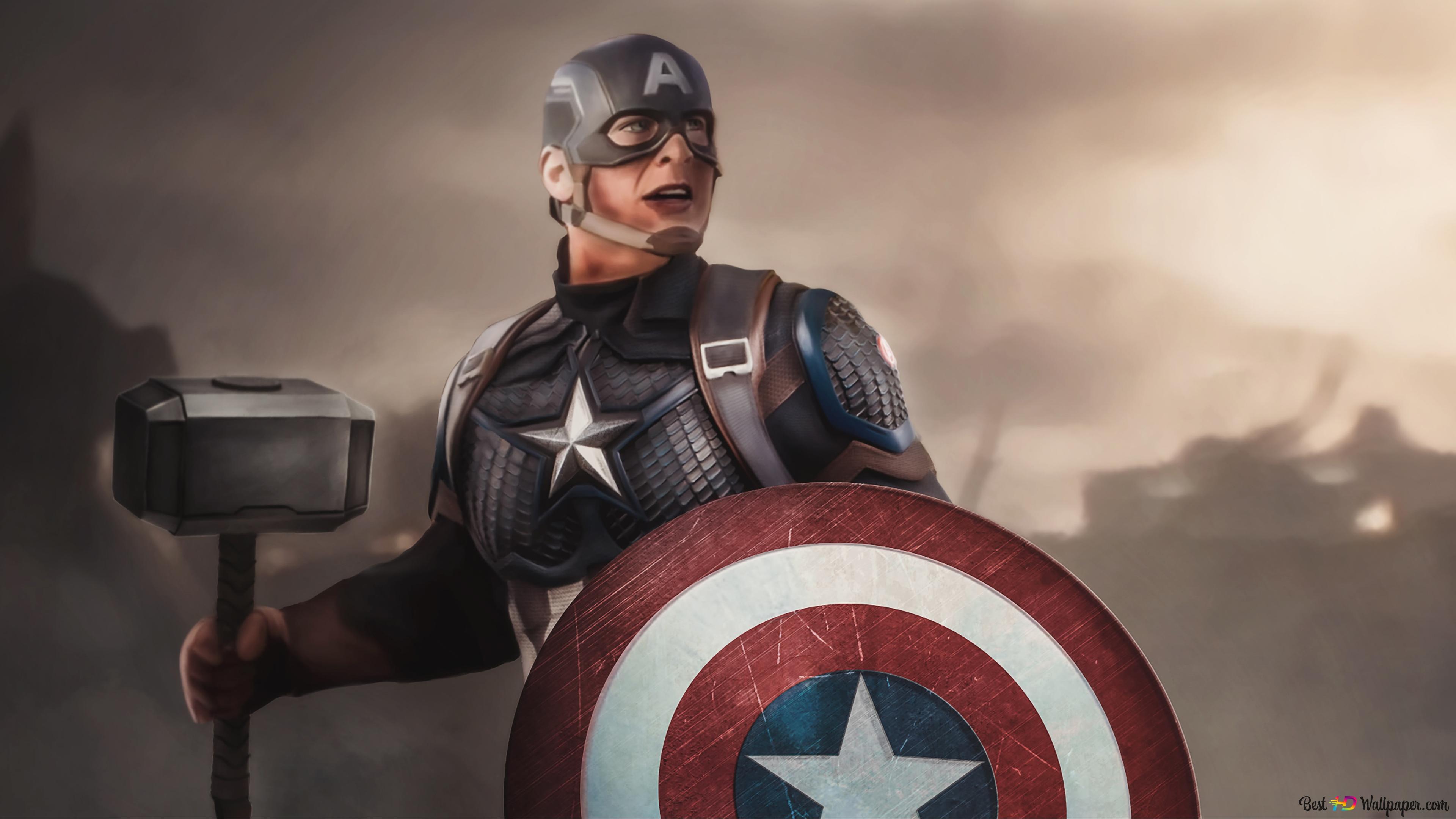 Captain America With Thor Hammer Wallpapers