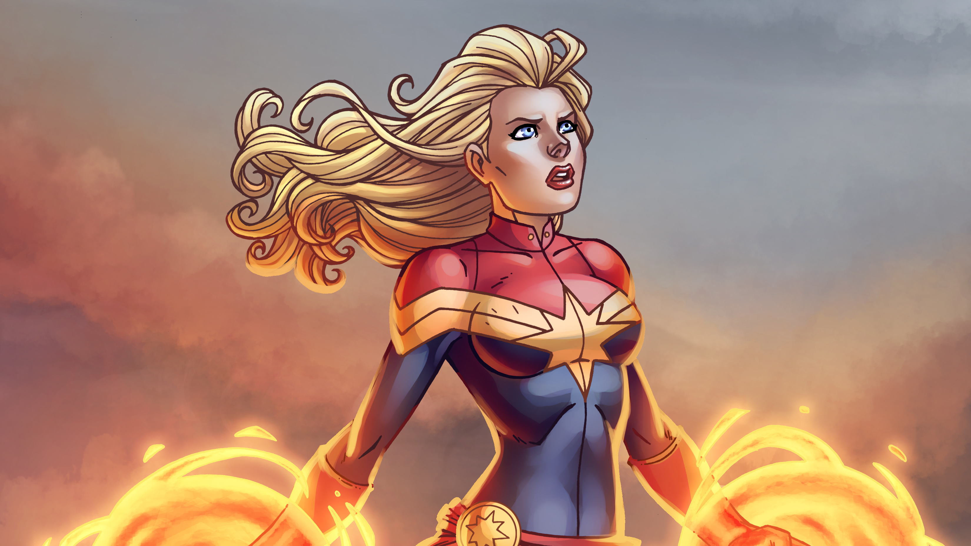 Captain Marvel Comic Art Wallpapers