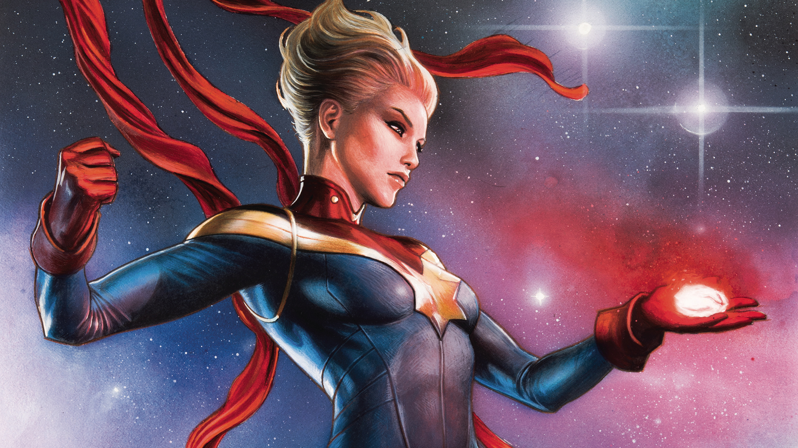 Captain Marvel In Costume Image Wallpapers