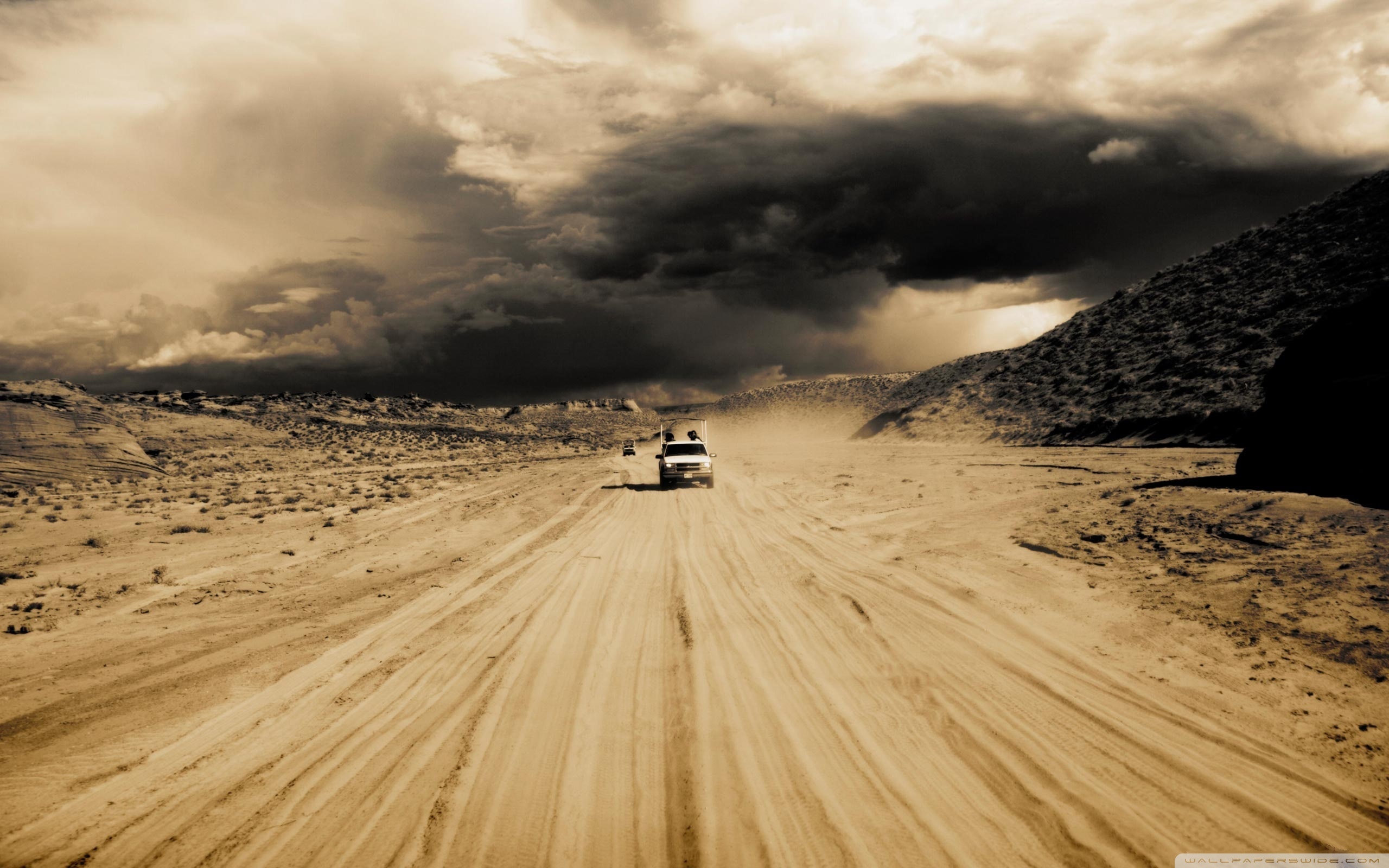 Car In Desert Wallpapers