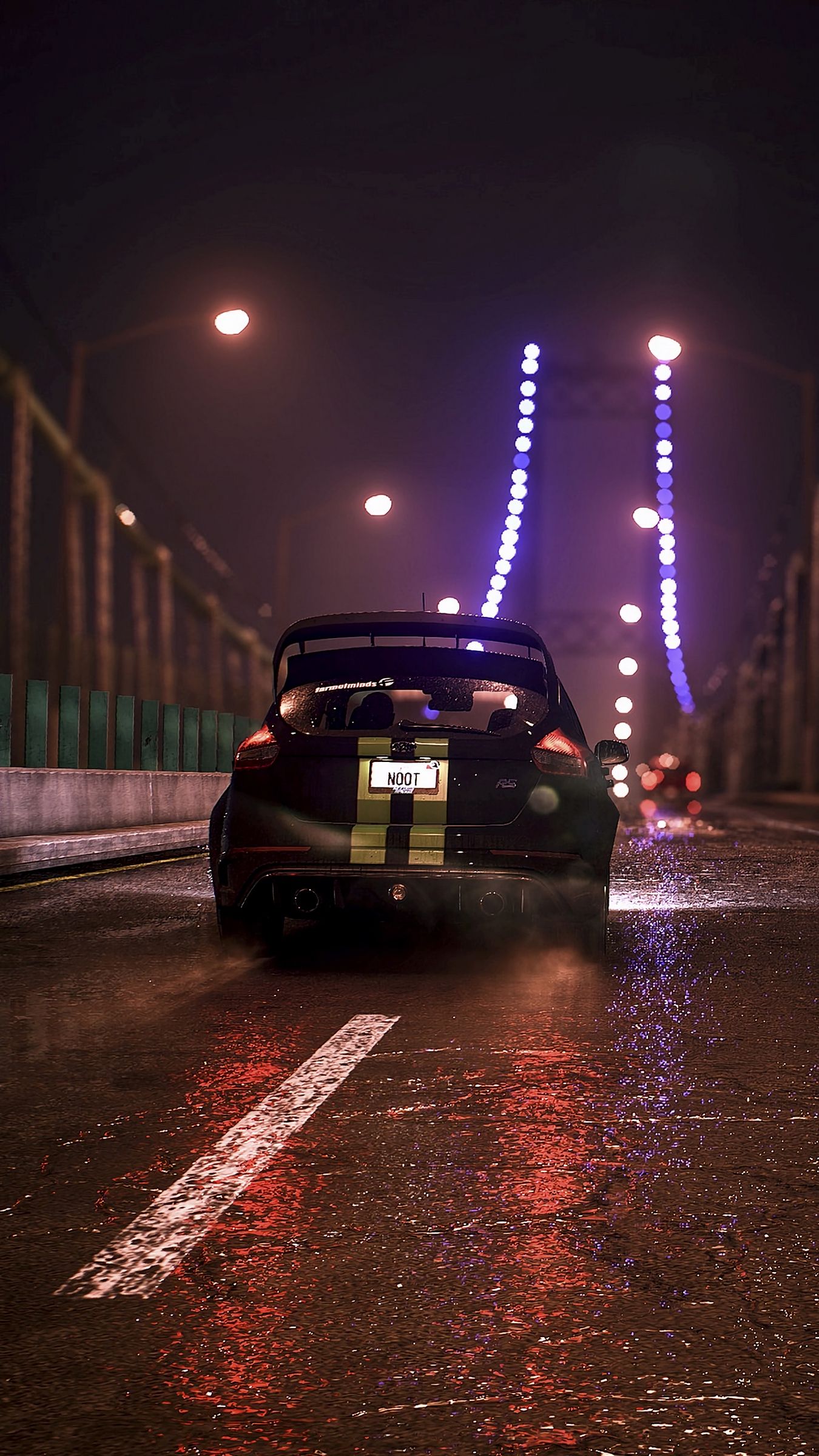 Car Night Rain Wallpapers