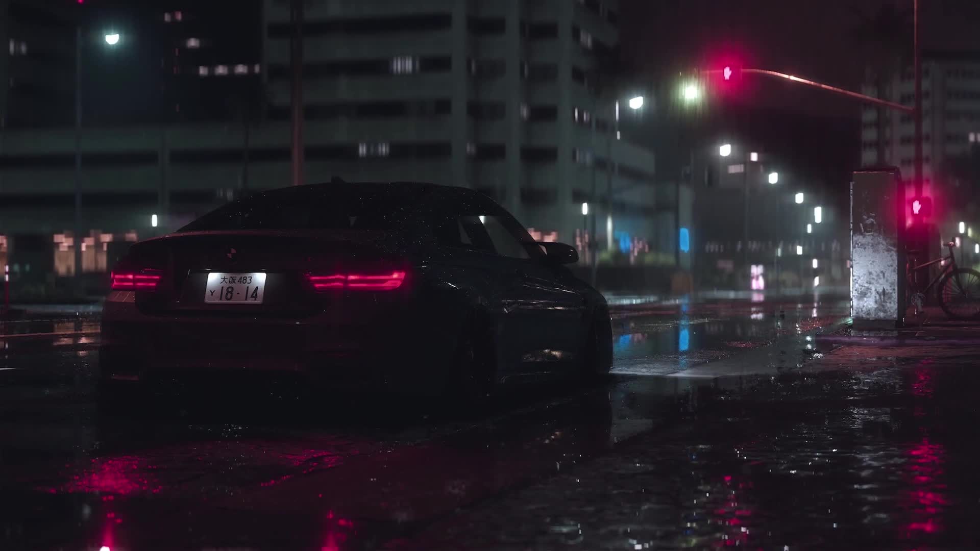 Car Night Rain Wallpapers