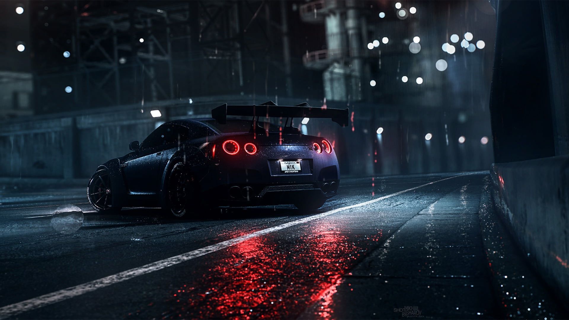 Car Night Rain Wallpapers