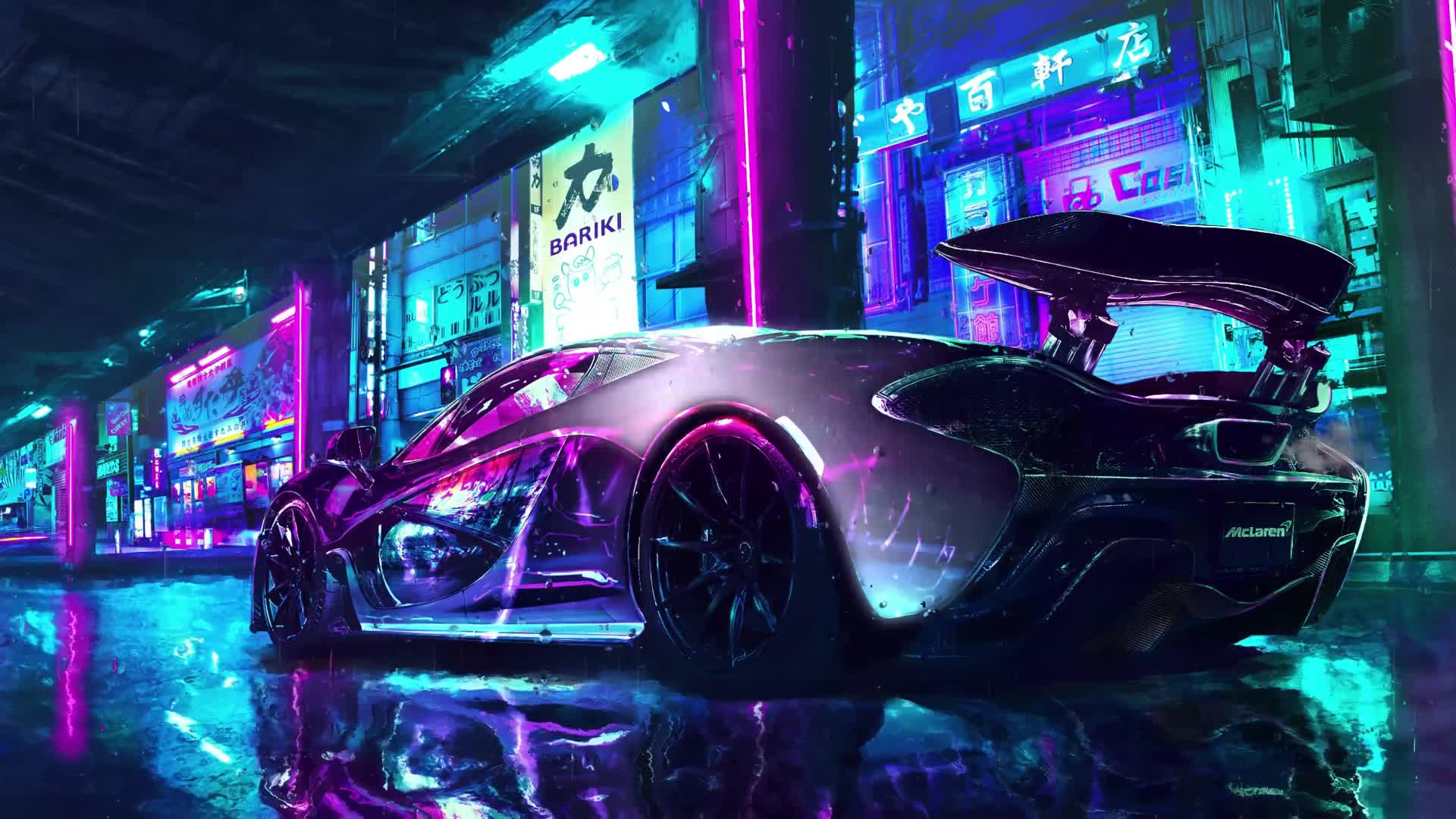 Car Night Rain Wallpapers