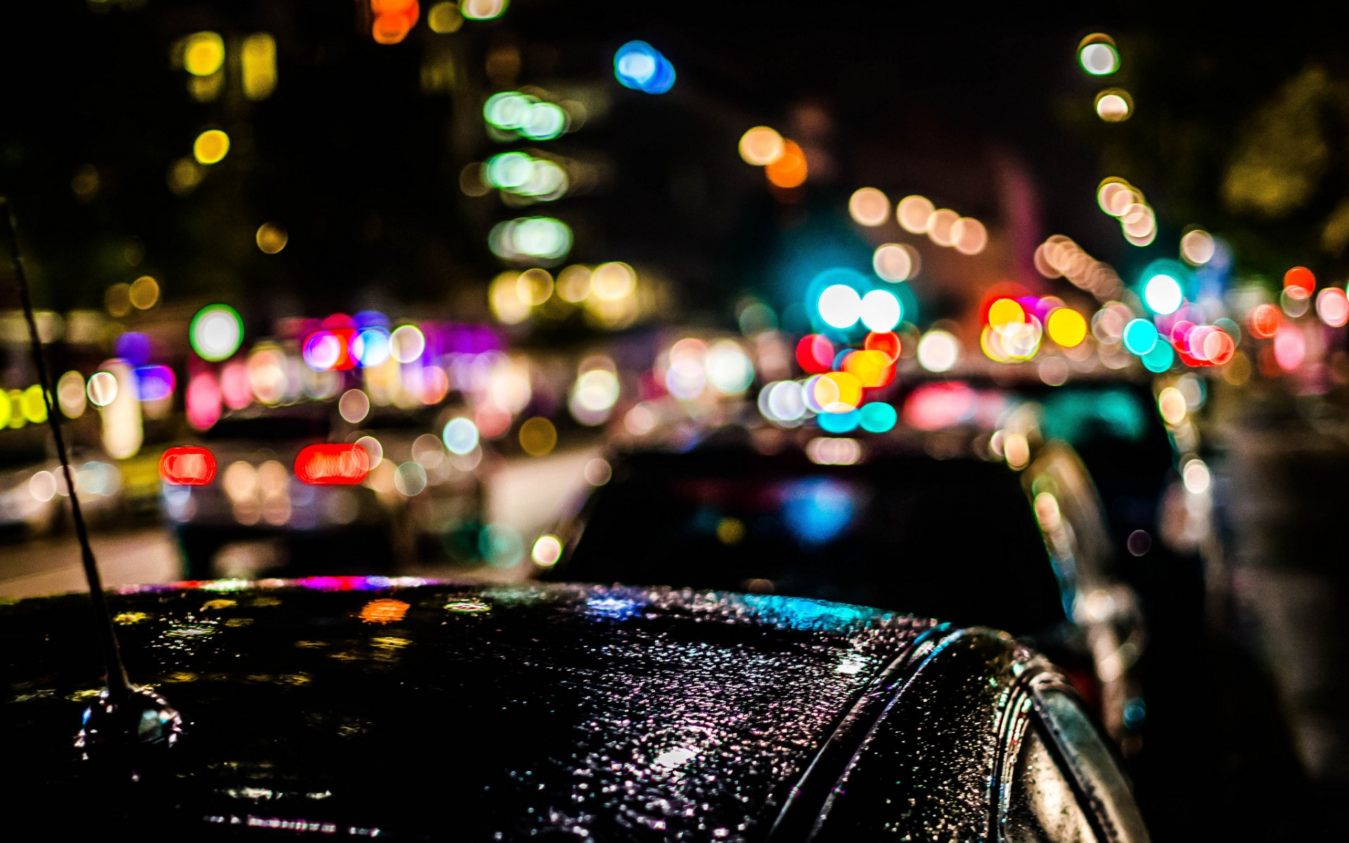 Car Night Rain Wallpapers