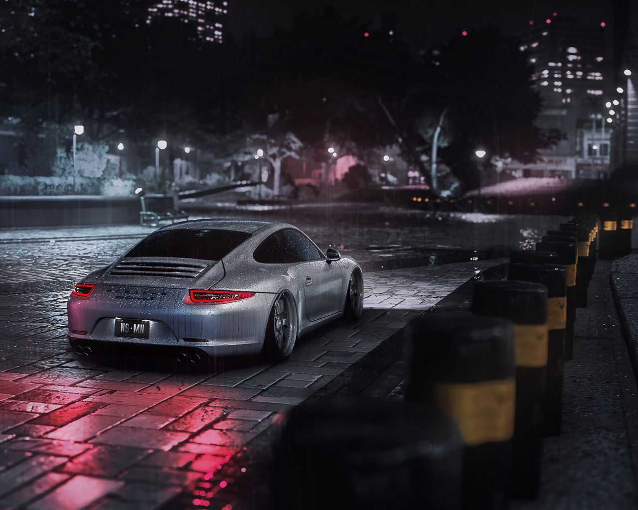 Car Night Rain Wallpapers