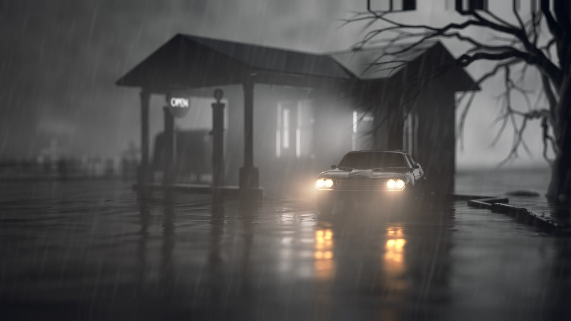 Car Night Rain Wallpapers