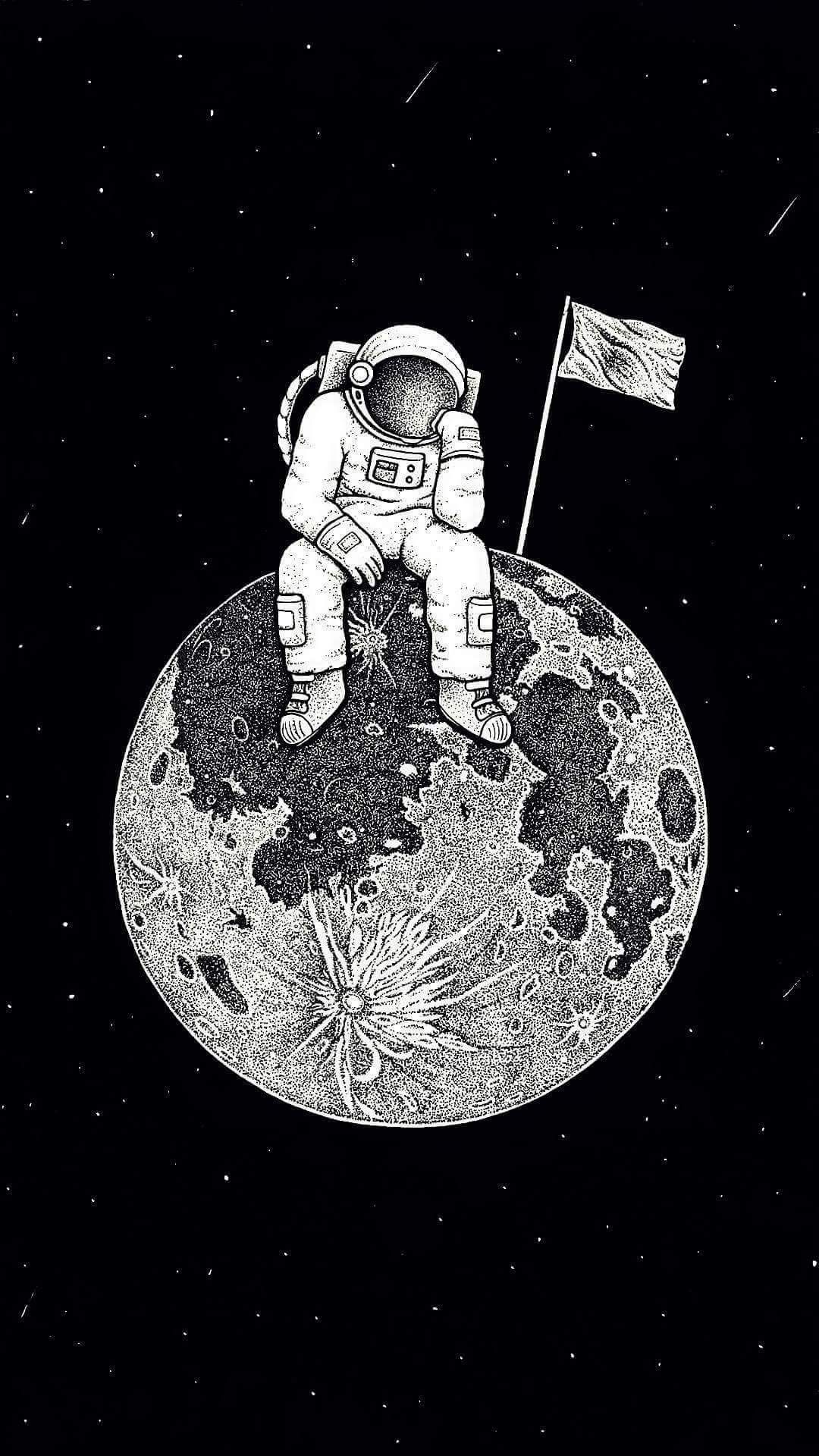 Cartoon Astronaut Floating Wallpapers