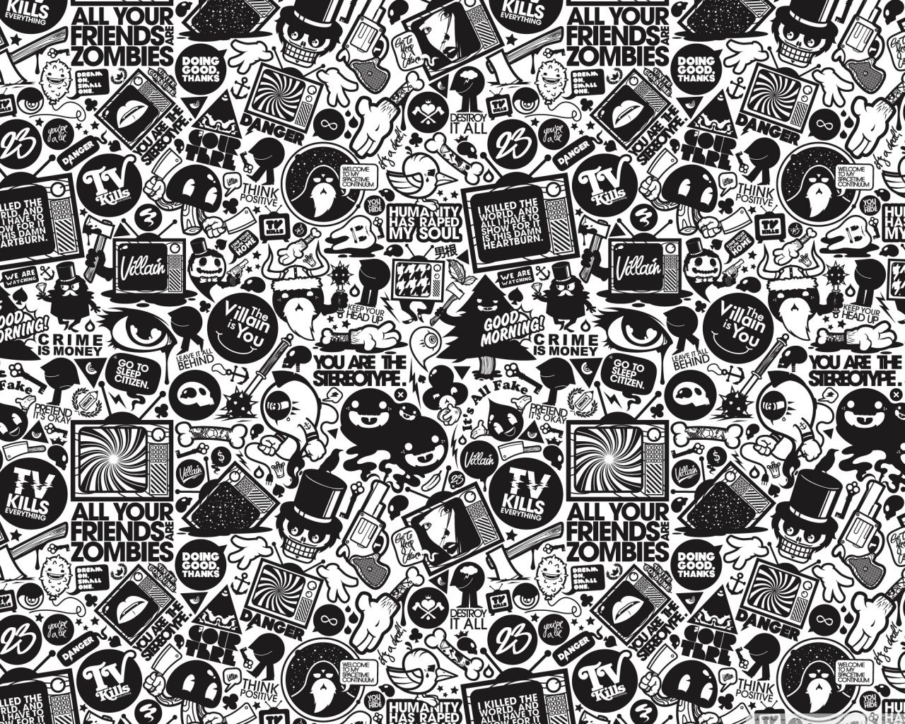 Cartoon Black And White Wallpapers