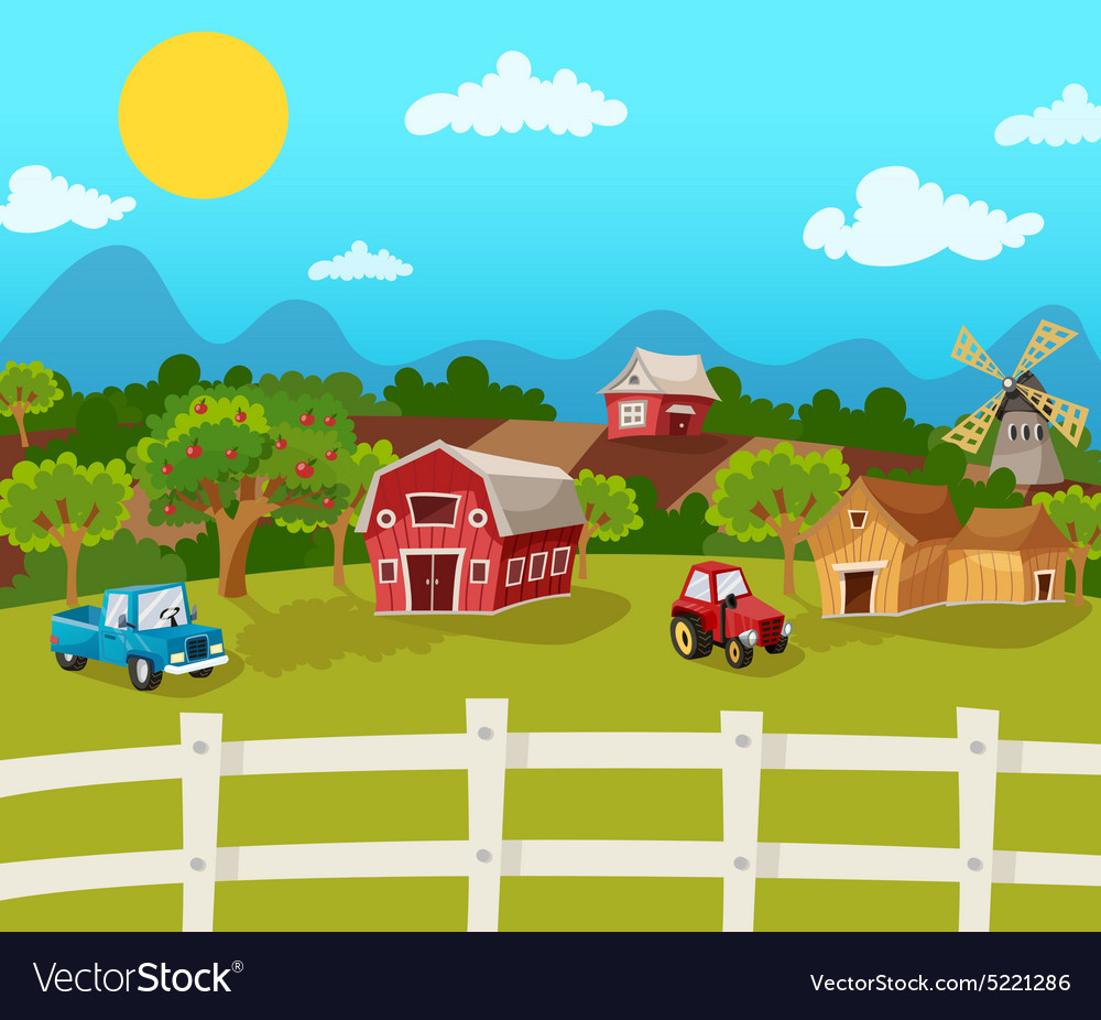 Cartoon Farm Background