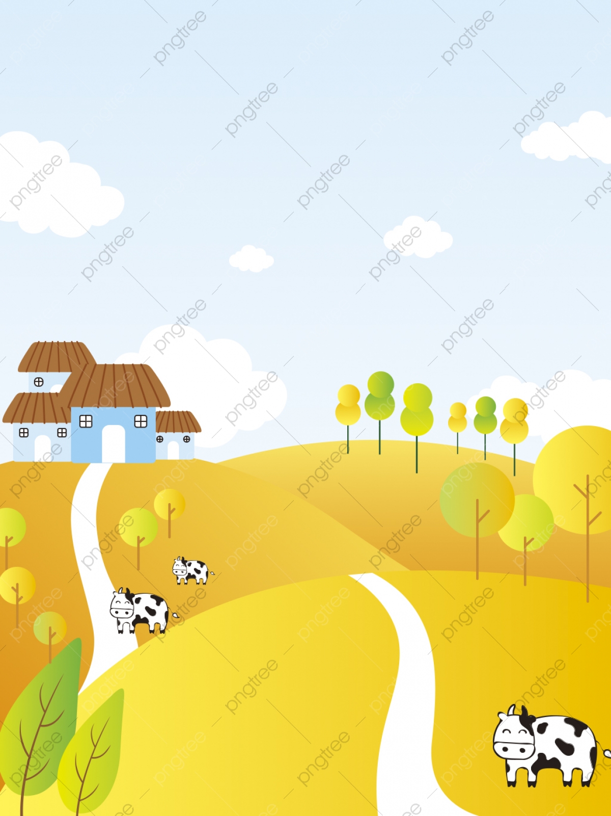 Cartoon Farm Background