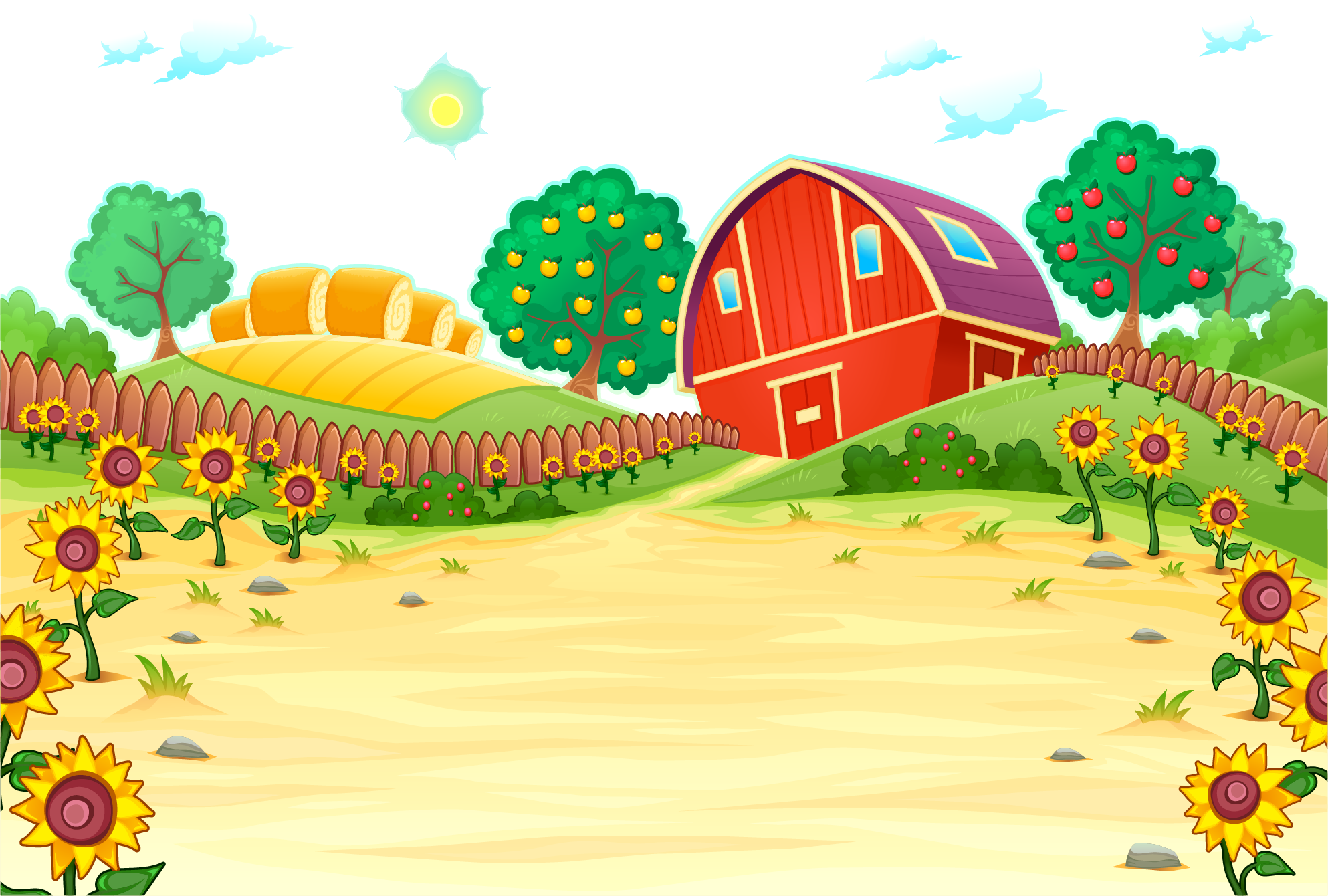 Cartoon Farm Background