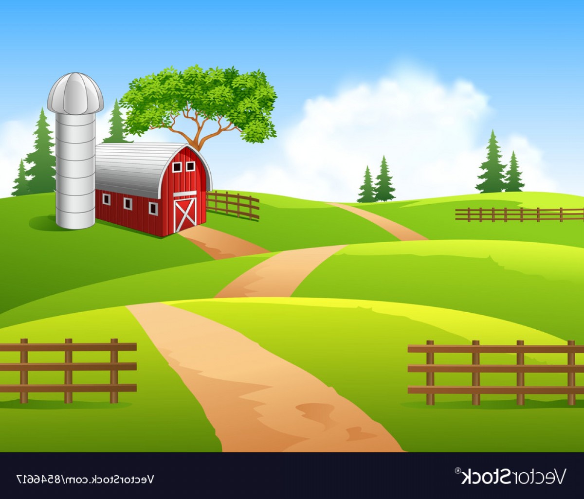 Cartoon Farm Background