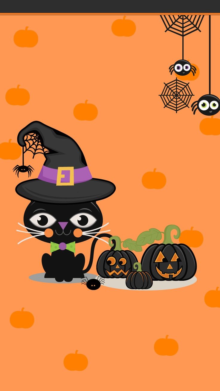 Cartoon Halloween Cat Desktop Wallpapers