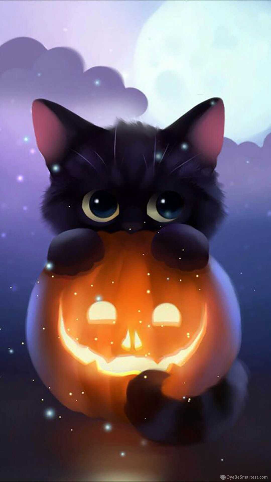 Cartoon Halloween Cat Desktop Wallpapers