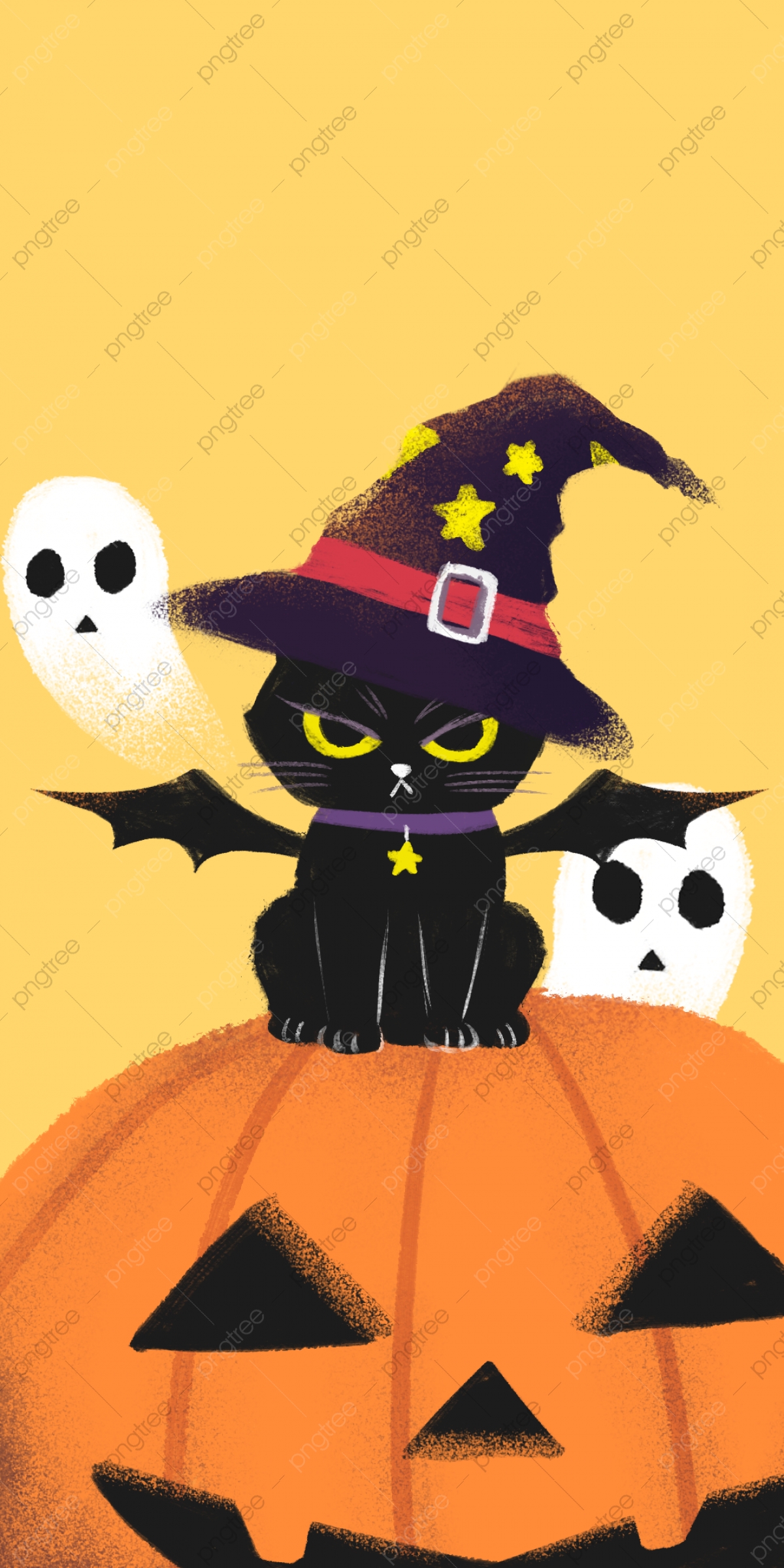 Cartoon Halloween Cat Desktop Wallpapers