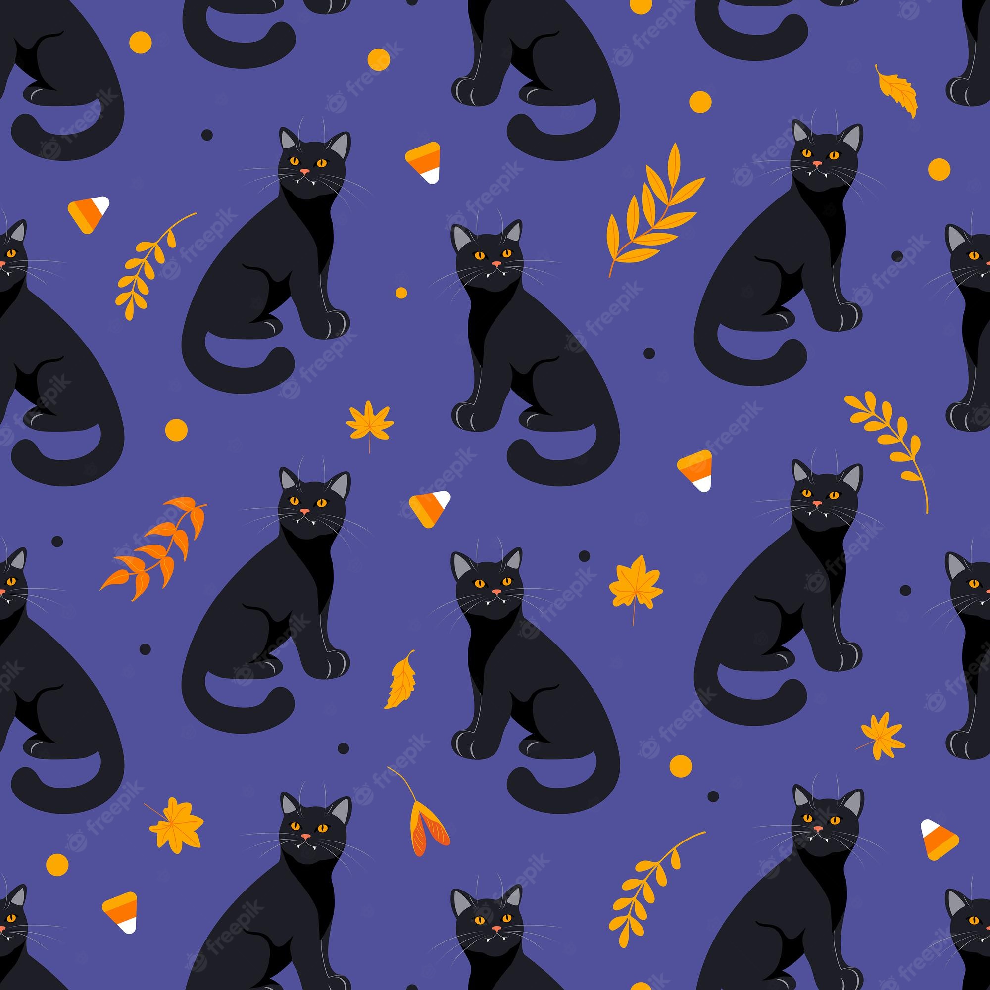 Cartoon Halloween Cat Desktop Wallpapers