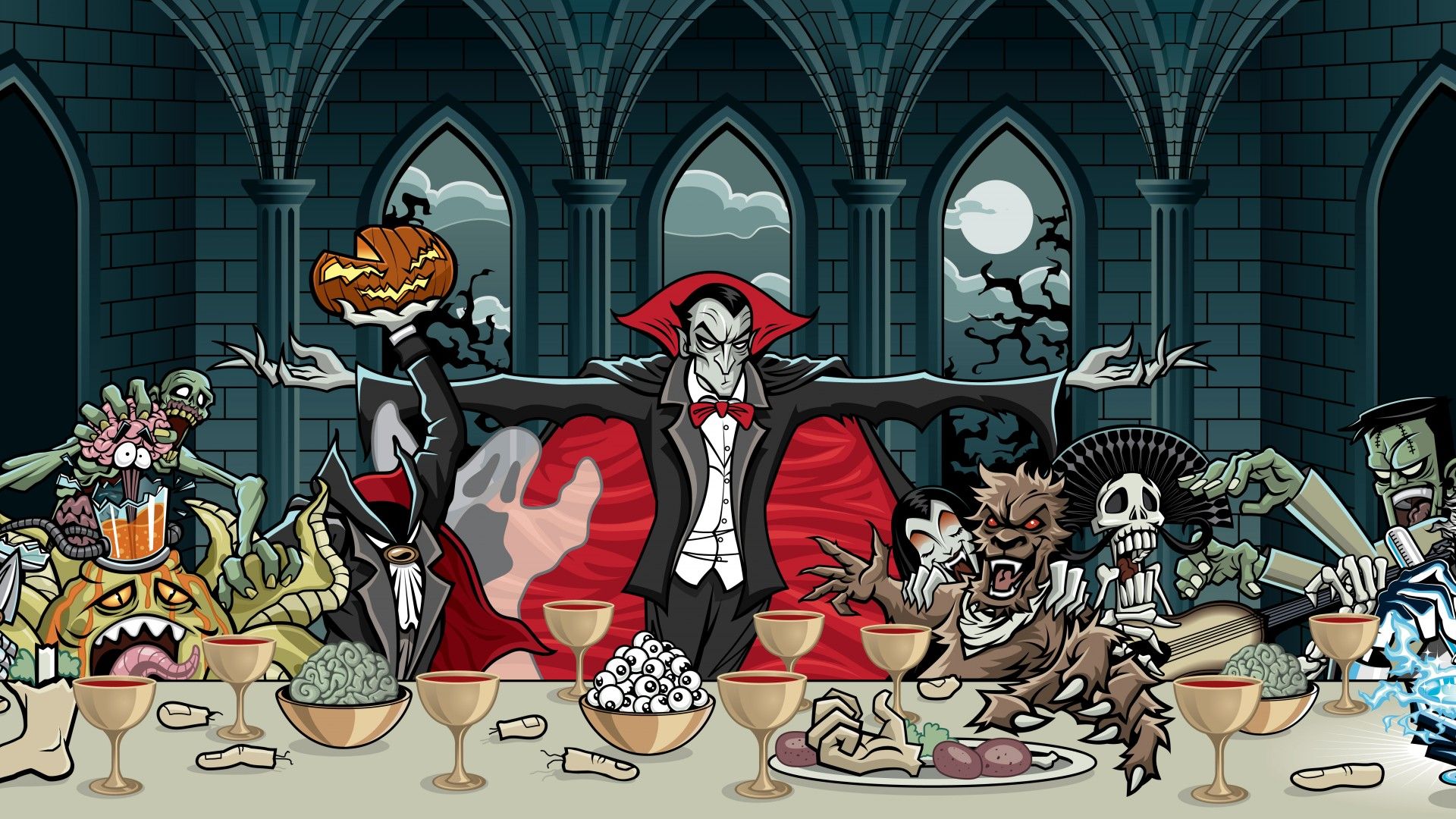 Cartoon Halloween Monsters Wallpapers