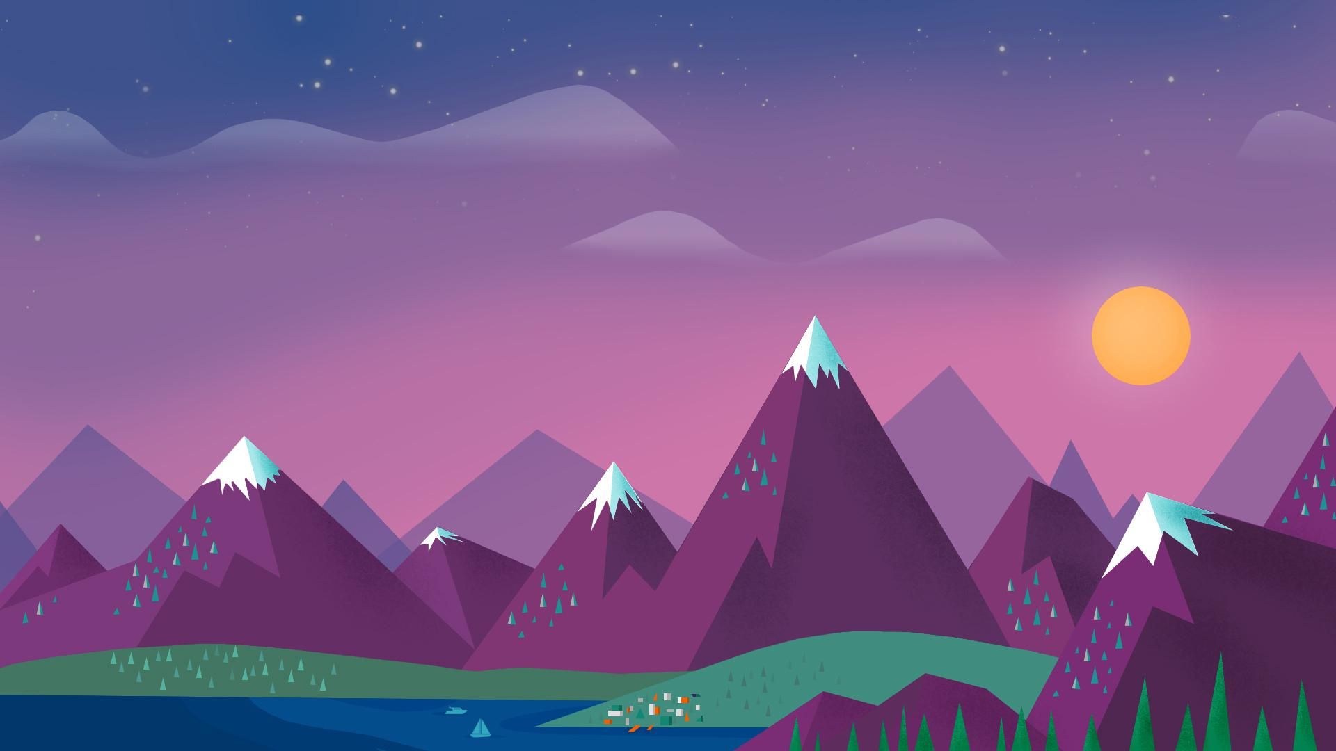 Cartoon Mountain Wallpapers