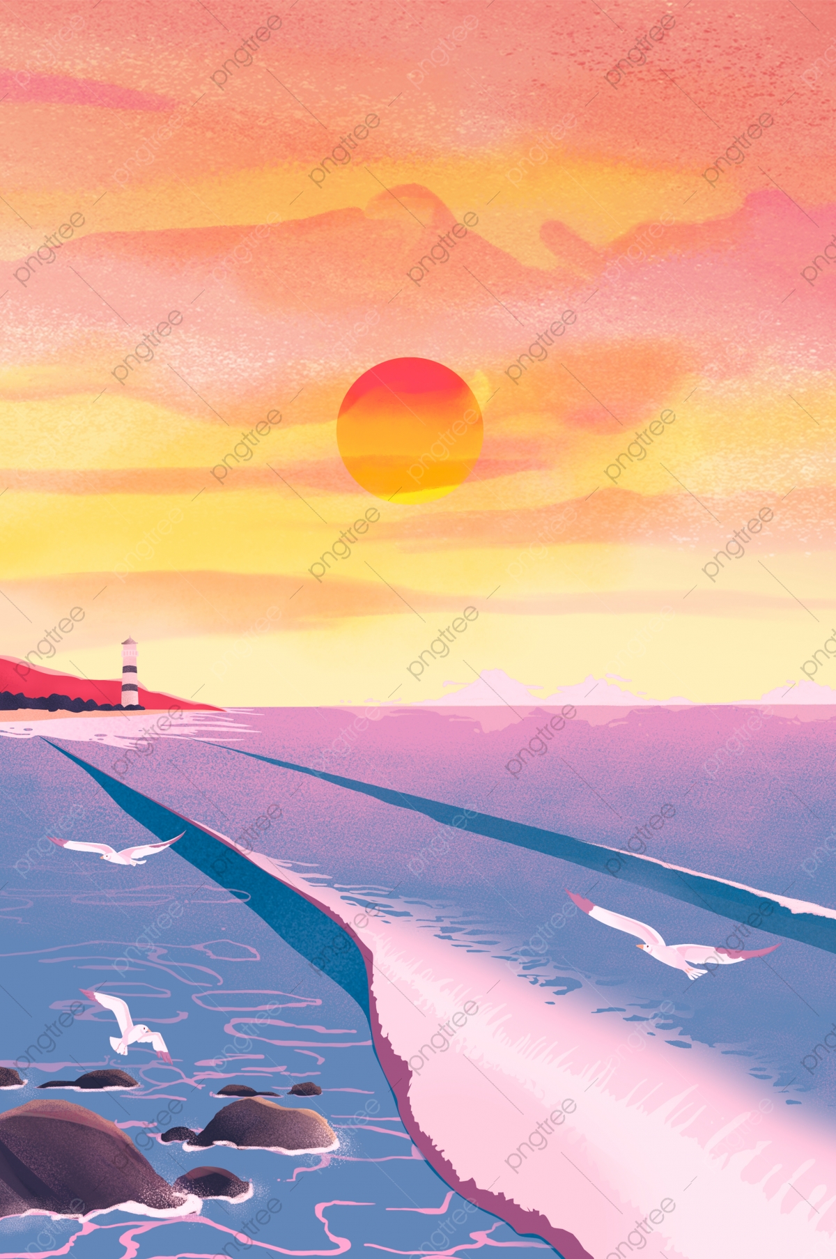 Cartoon Sunset Wallpapers