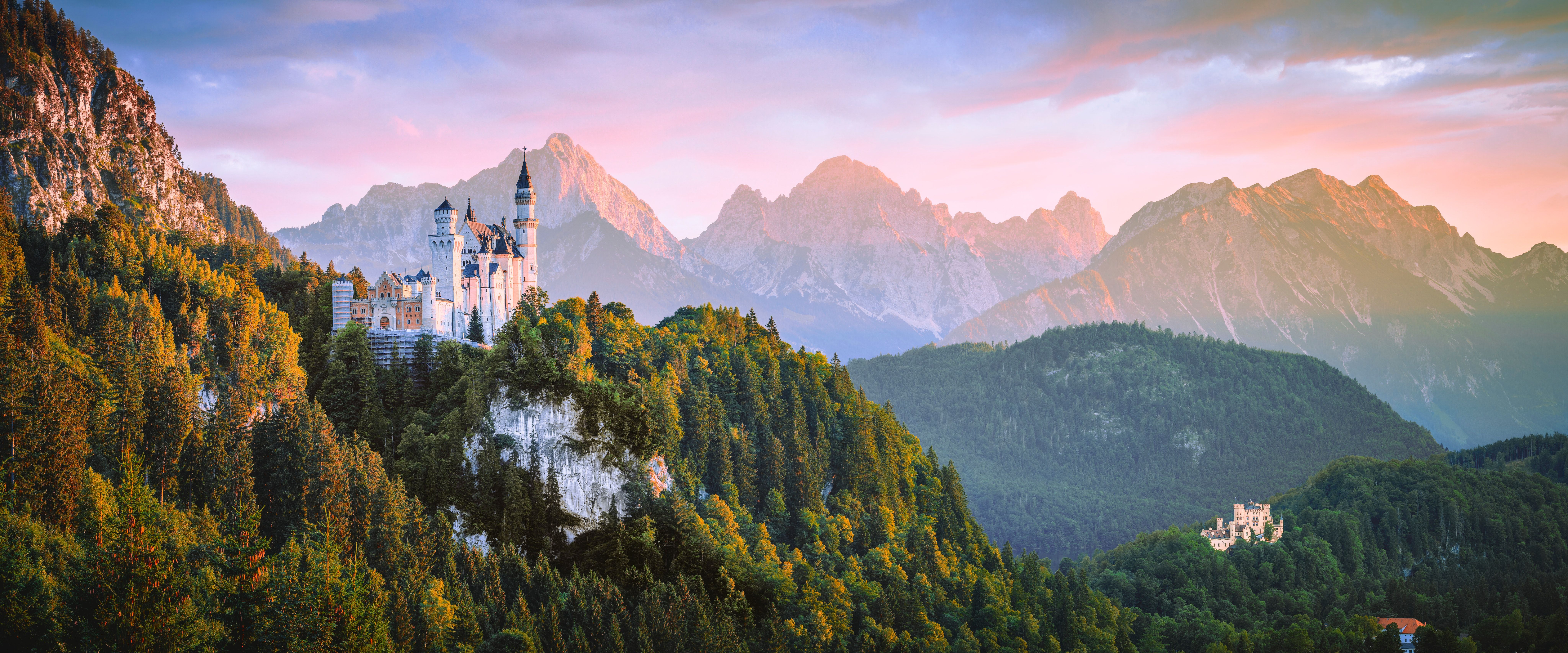 Castle In The Forest Top Of Mountains Wallpapers