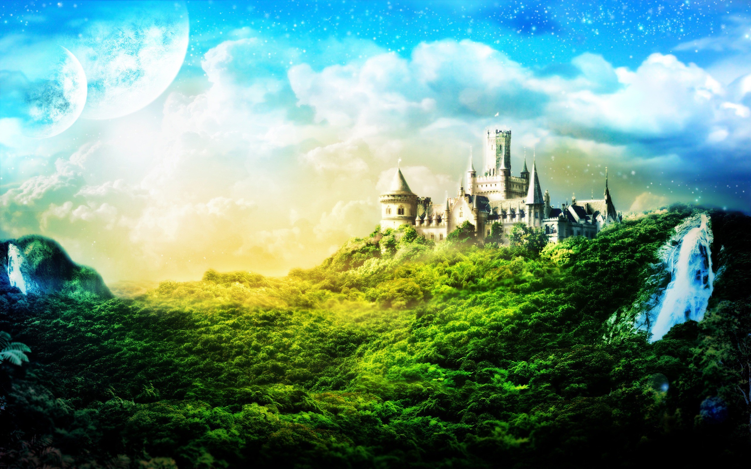 Castle In The Forest Top Of Mountains Wallpapers