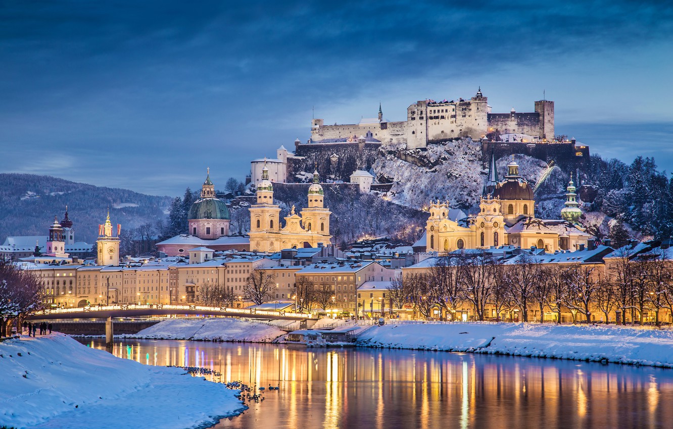 Castle In Winter Landscape Wallpapers