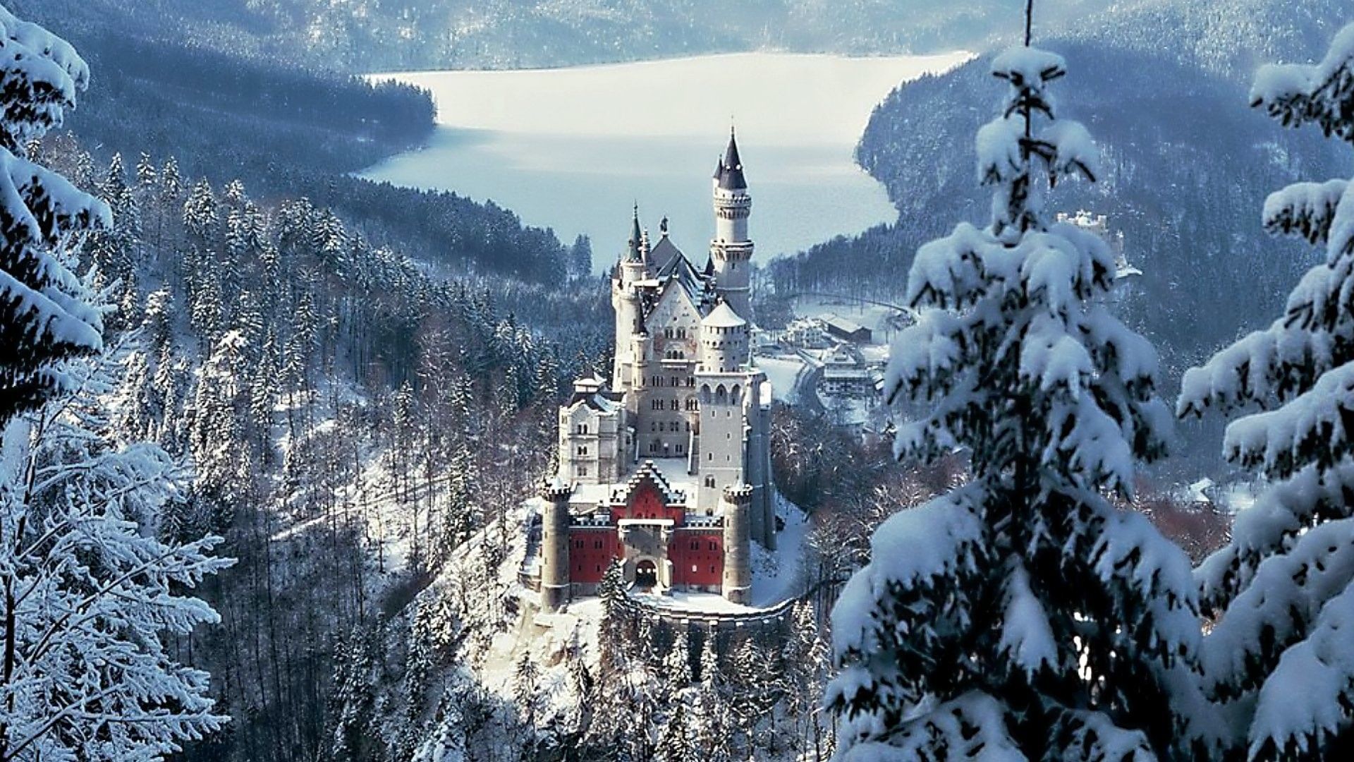 Castle In Winter Landscape Wallpapers