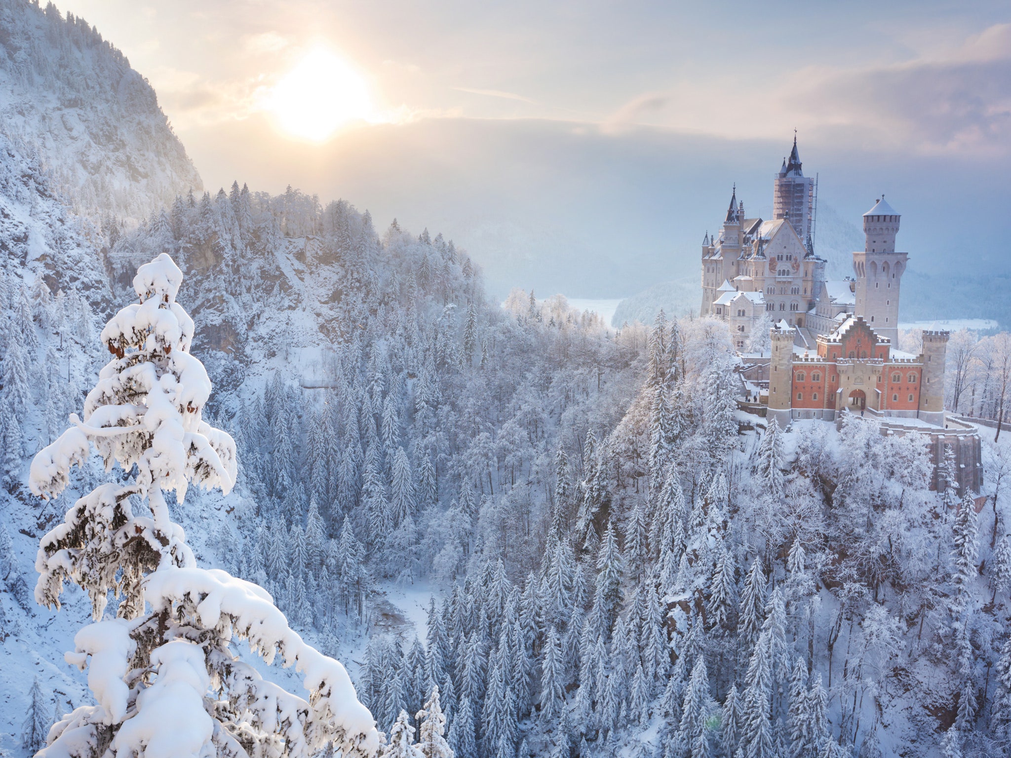 Castle In Winter Landscape Wallpapers