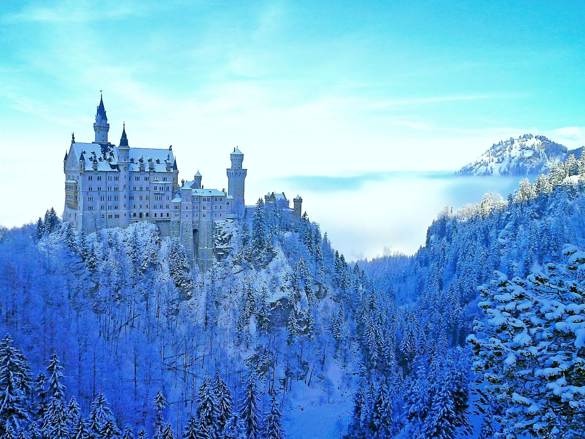 Castle In Winter Landscape Wallpapers