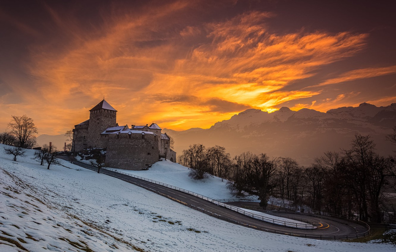 Castle In Winter Landscape Wallpapers