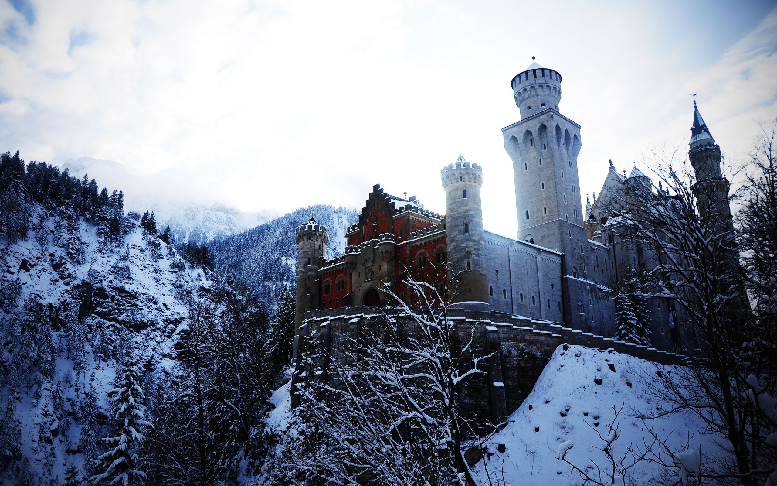 Castle In Winter Landscape Wallpapers