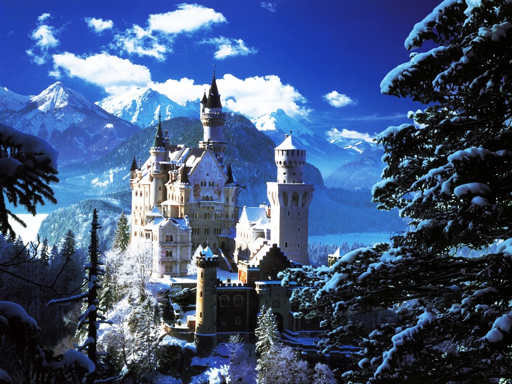 Castle In Winter Landscape Wallpapers