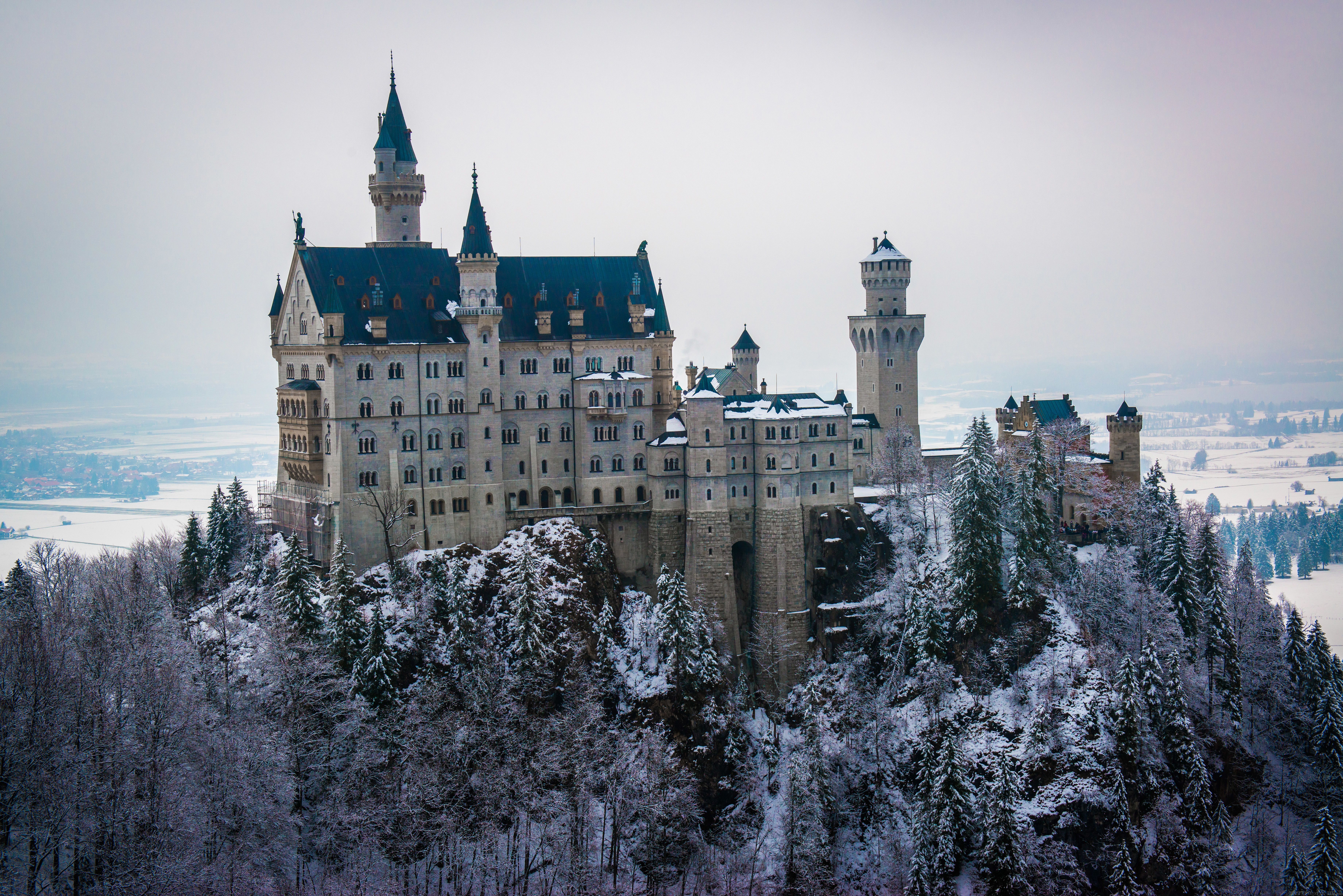 Castle In Winter Landscape Wallpapers