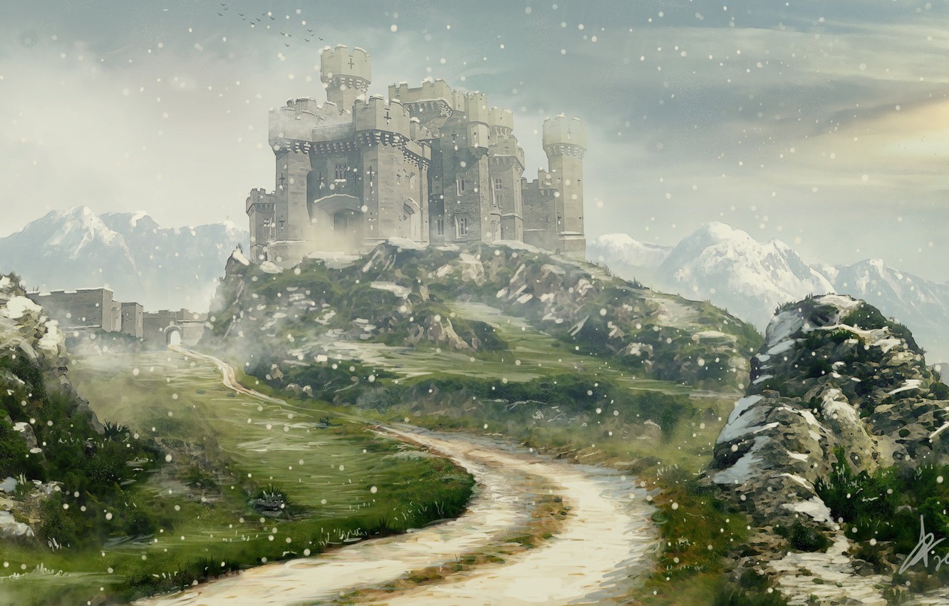 Castle In Winter Landscape Wallpapers