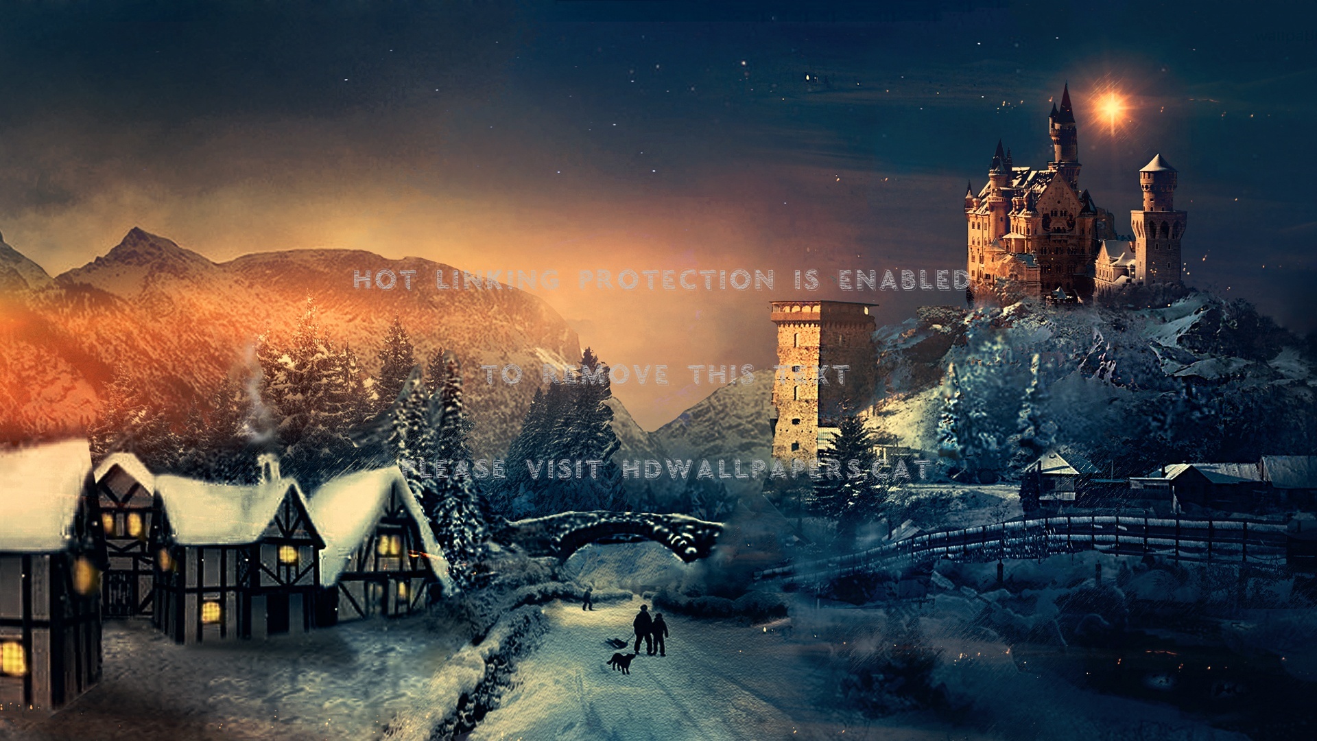 Castle In Winter Landscape Wallpapers