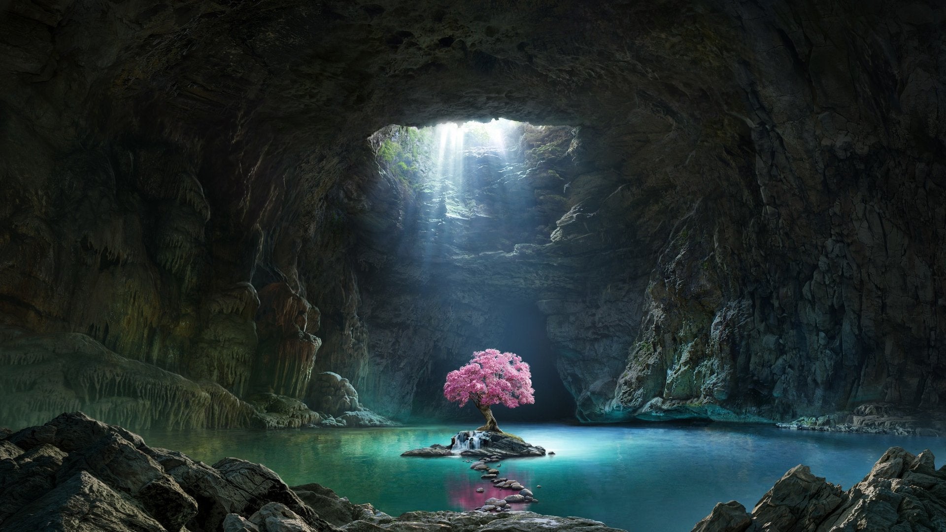 Cave Lake Wallpapers