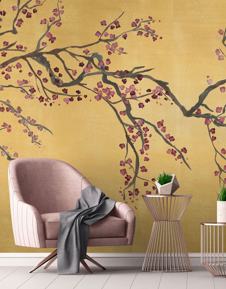 Cherry Blossom Yellow Wallpapers