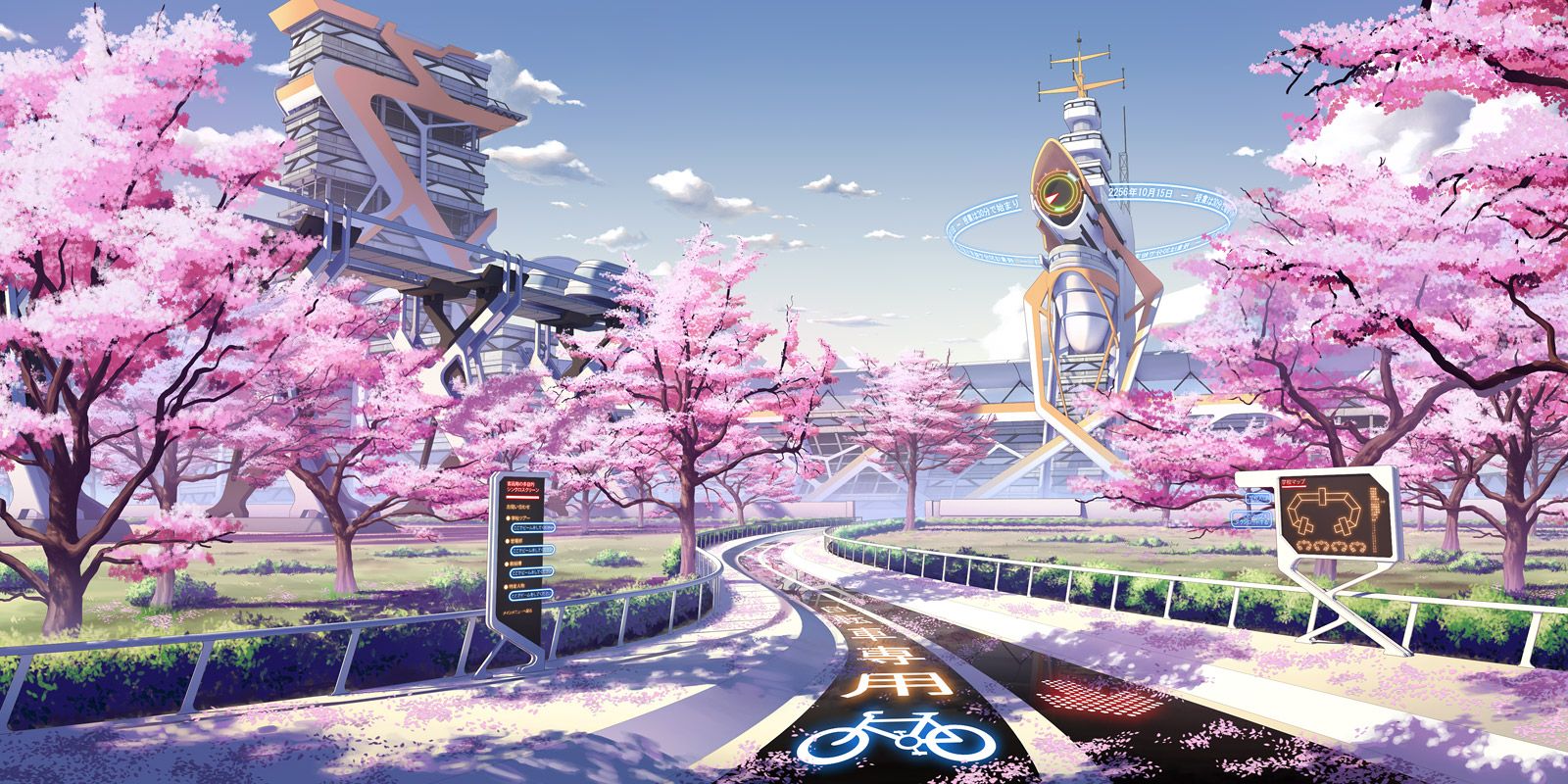 Cherry Blossoms Anime Scenery Wallpapers