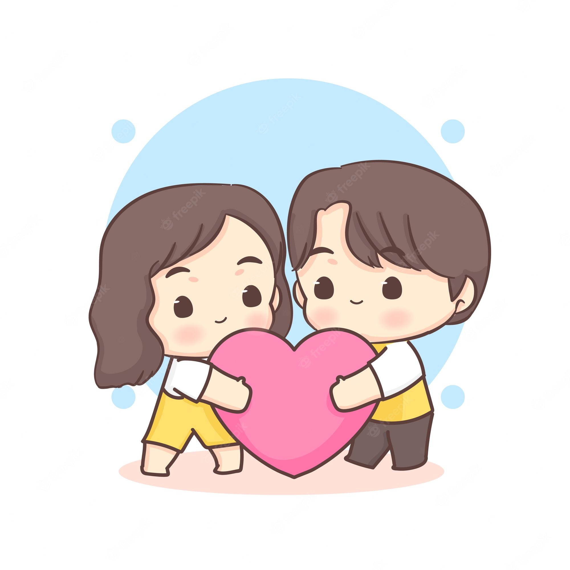 Chibi Cute Couple Cartoon Wallpapers
