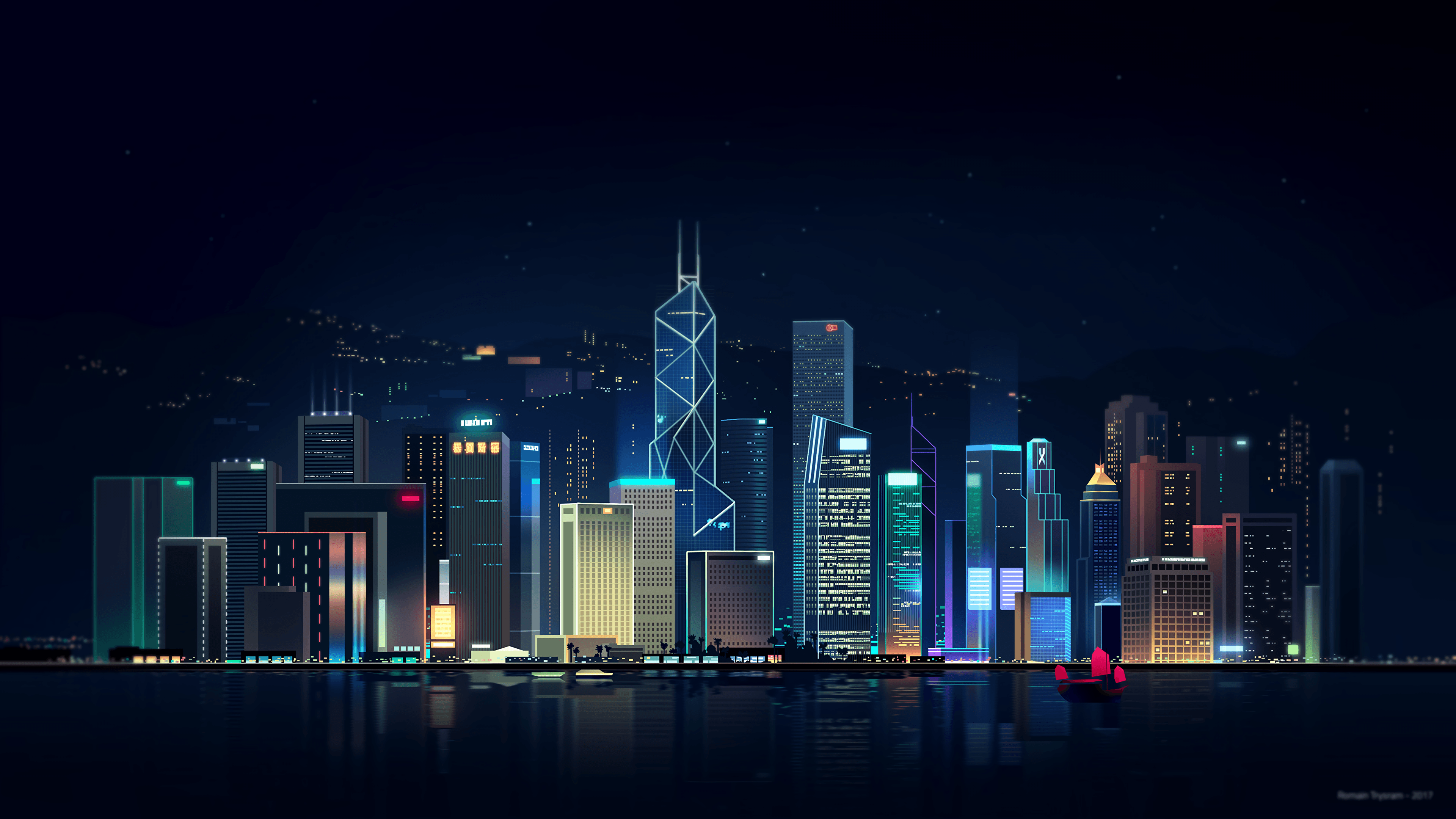 China Neon City Light Cityscape Wallpapers