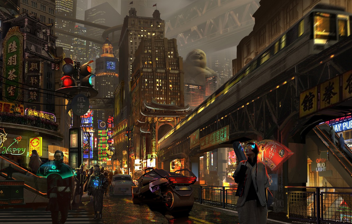 China Neon City Light Cityscape Wallpapers