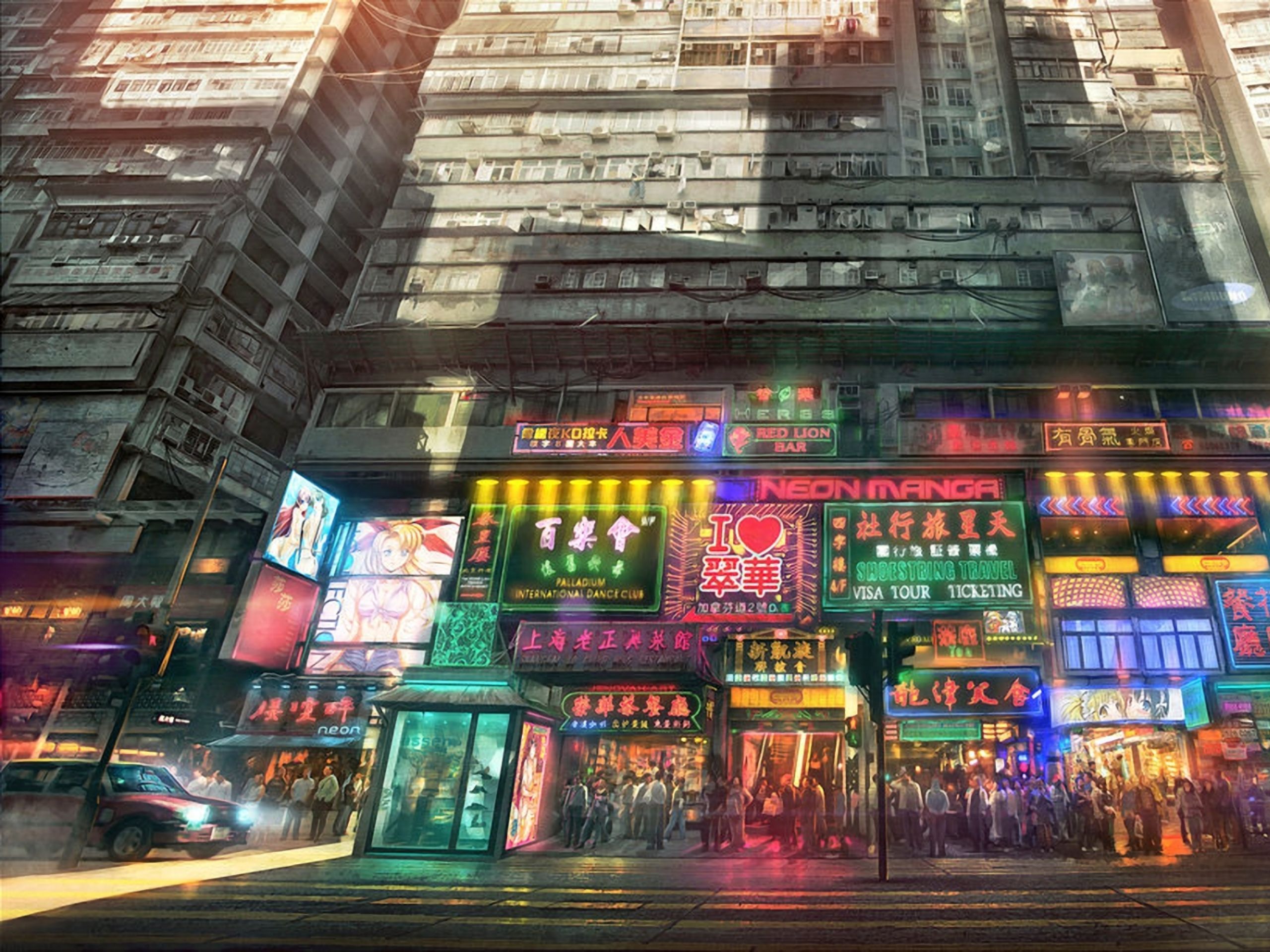 China Neon City Light Cityscape Wallpapers