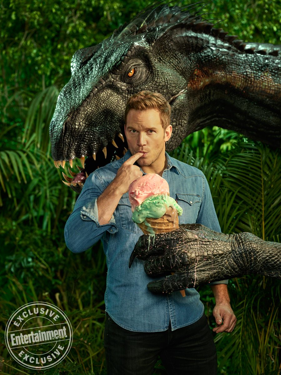 Chris Pratt And Little Raptor Jurassic World Wallpapers