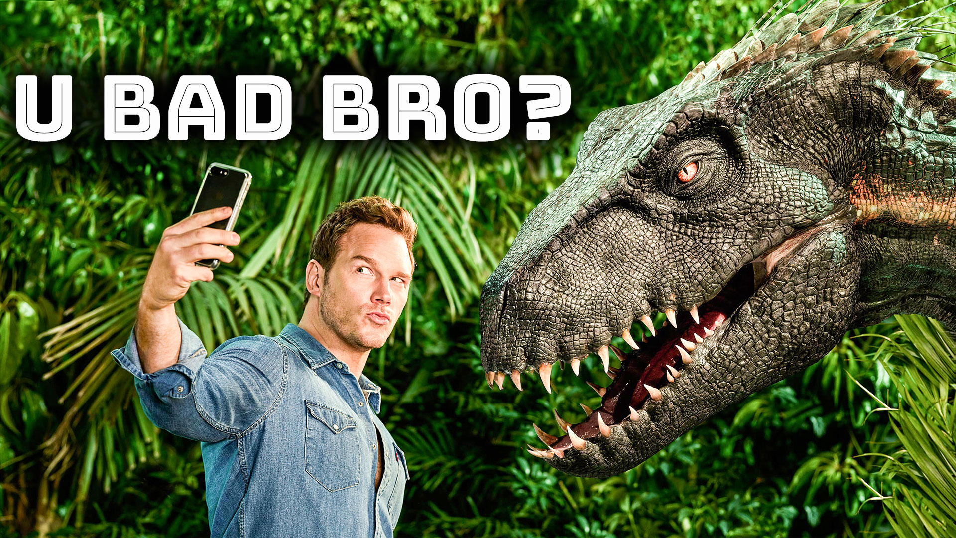 Chris Pratt Taking Selfie With Dinosaur Wallpapers