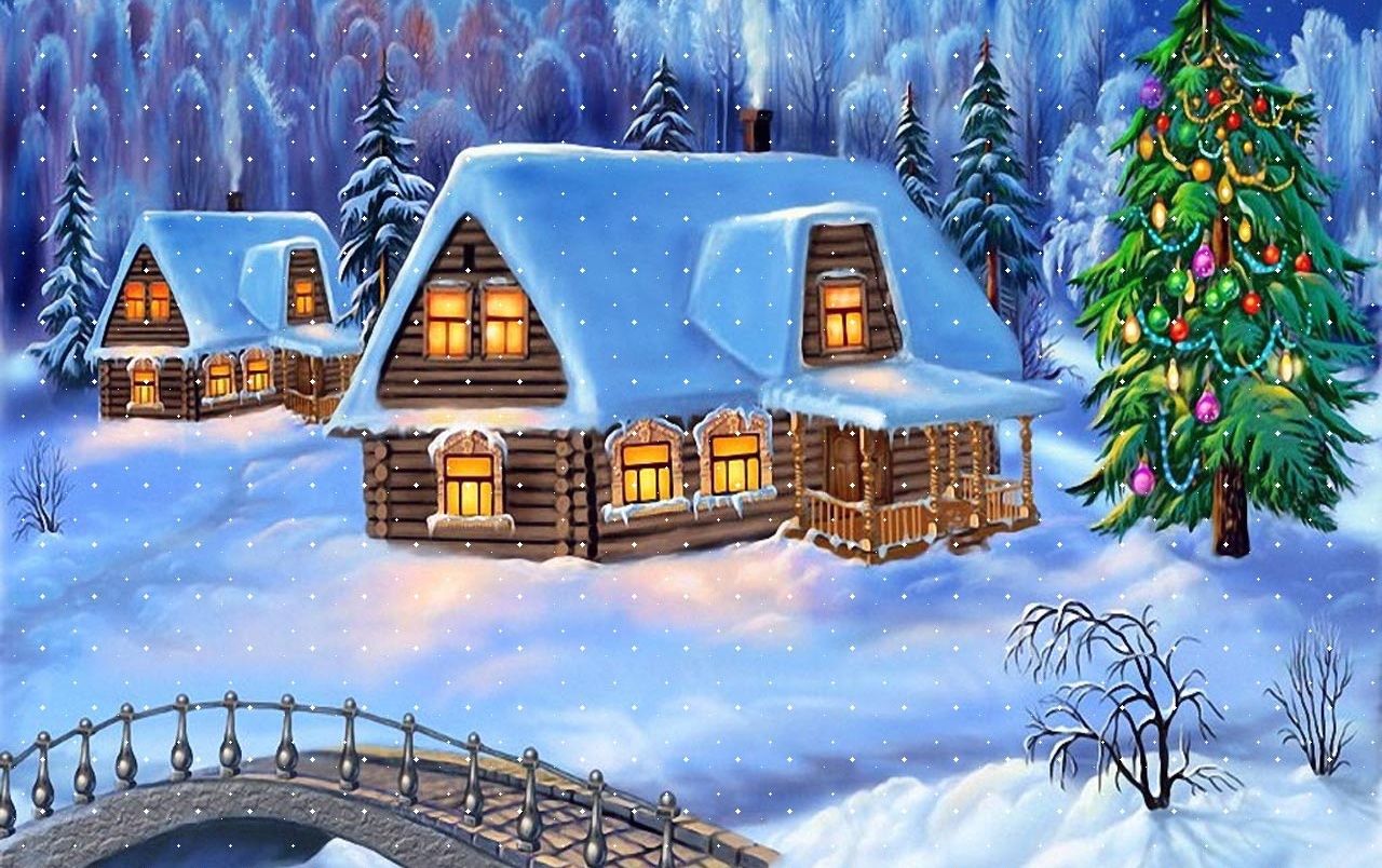 Christmas Cabin Wallpapers