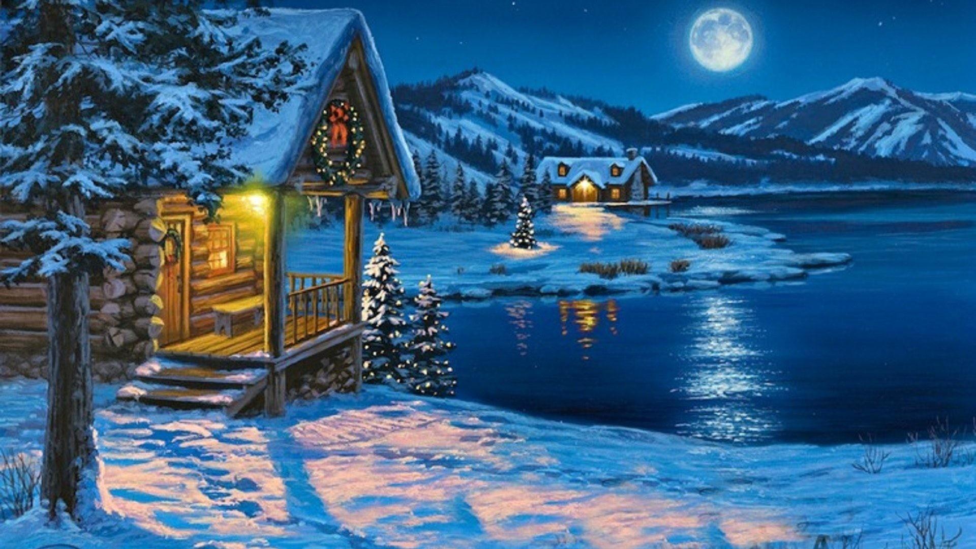 Christmas Cabin Wallpapers