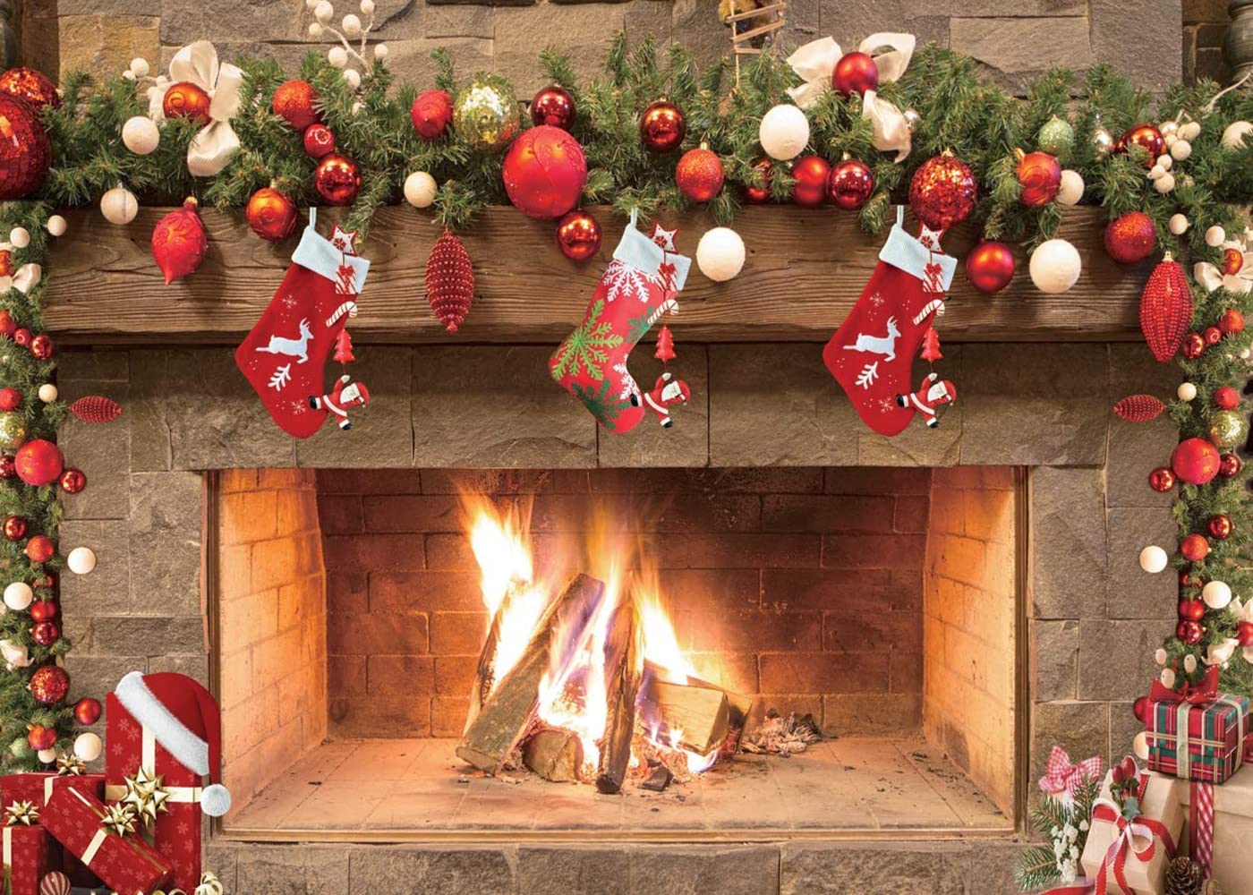 Christmas Fireplace Background