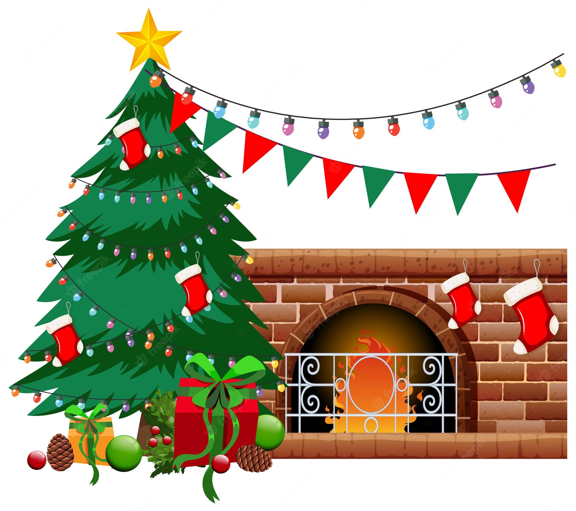 Christmas Fireplace Background